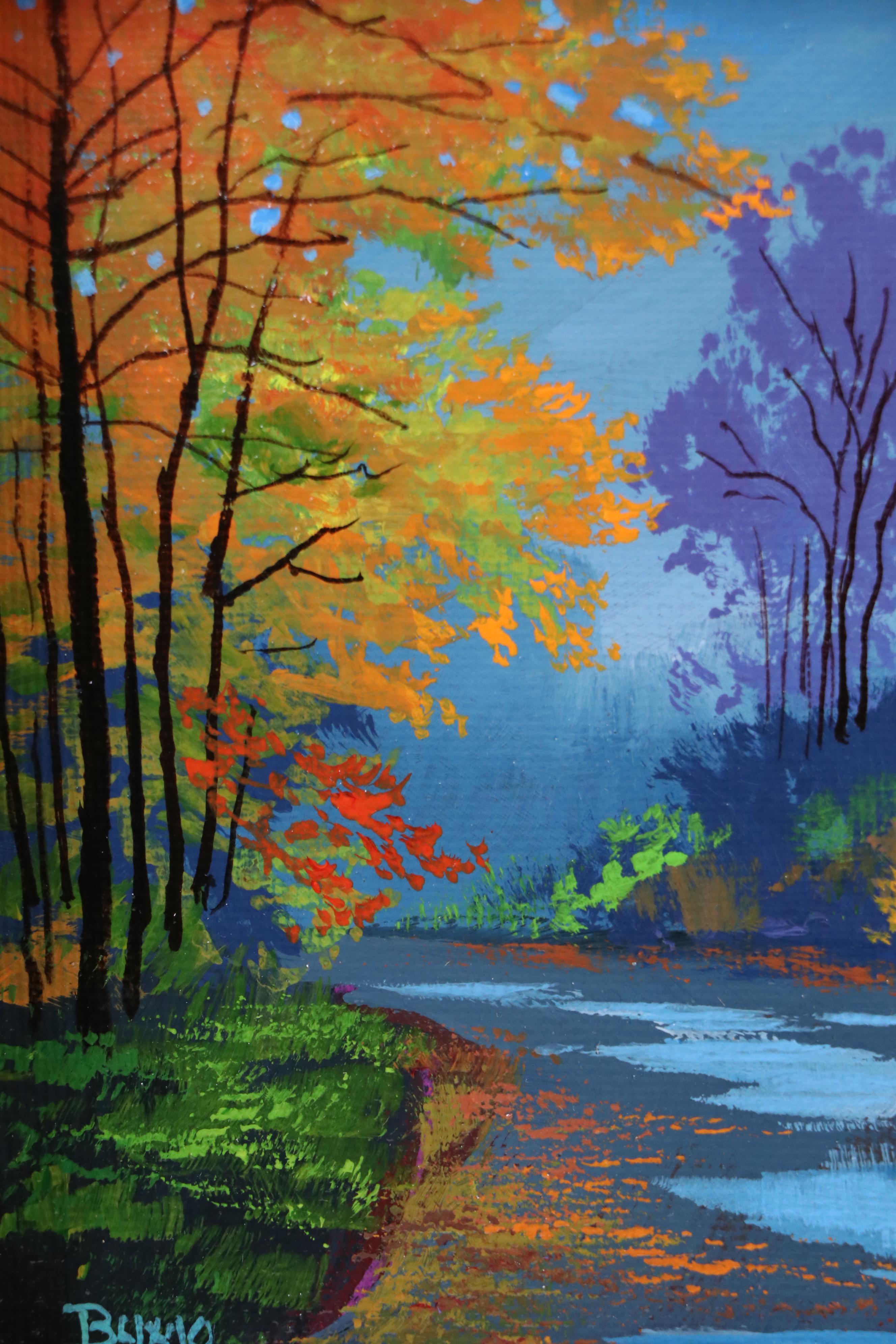 Douglas "Bumo" Johnpeer Acrylic Autumn Landscape Painting, 2025
