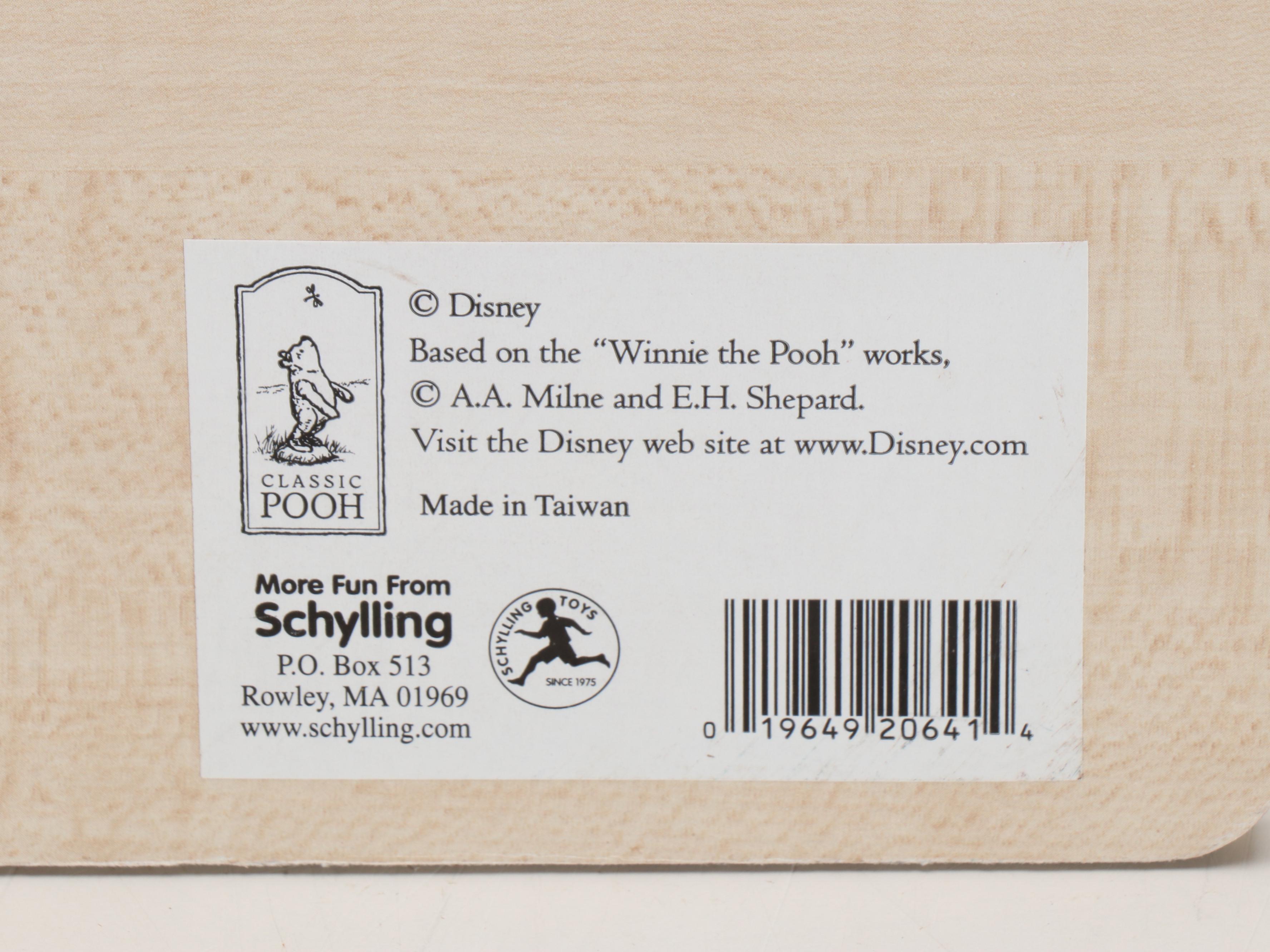 Framed Offset Lithograph Alphabet, Child's Table Lamp and Pooh Activity Board