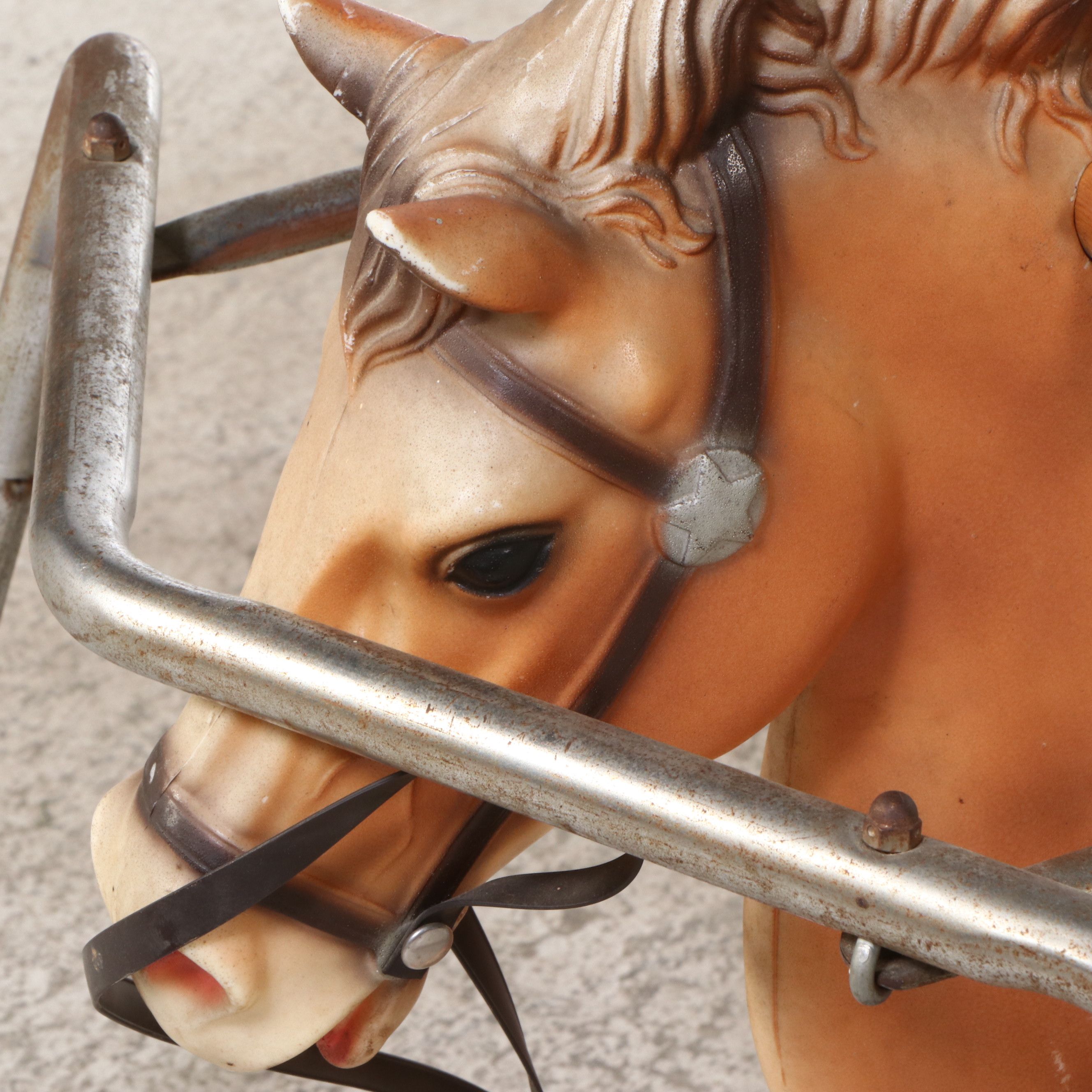 Spring-Mounted Rocking Horse Toy, Mid to Late 20th Century