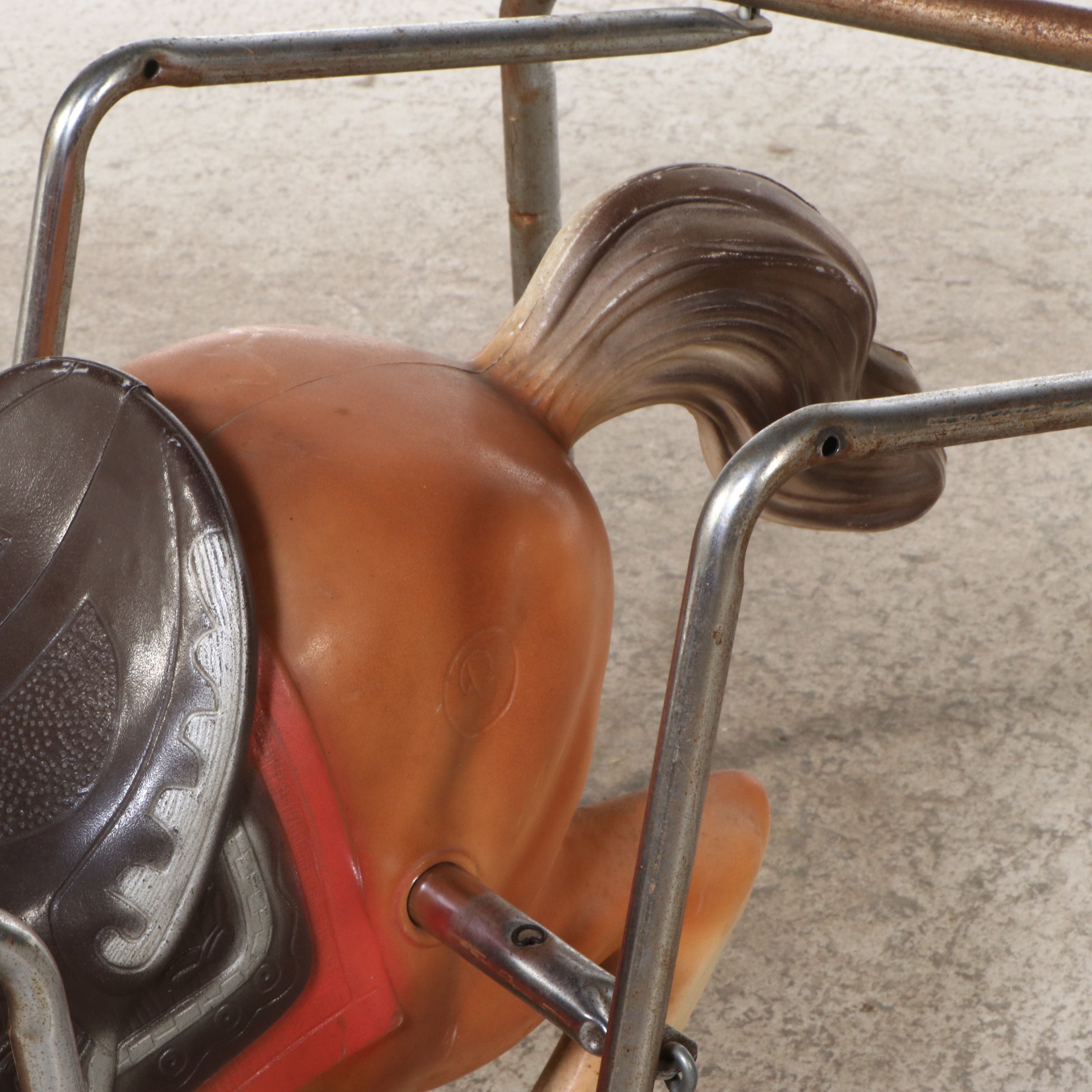 Spring-Mounted Rocking Horse Toy, Mid to Late 20th Century
