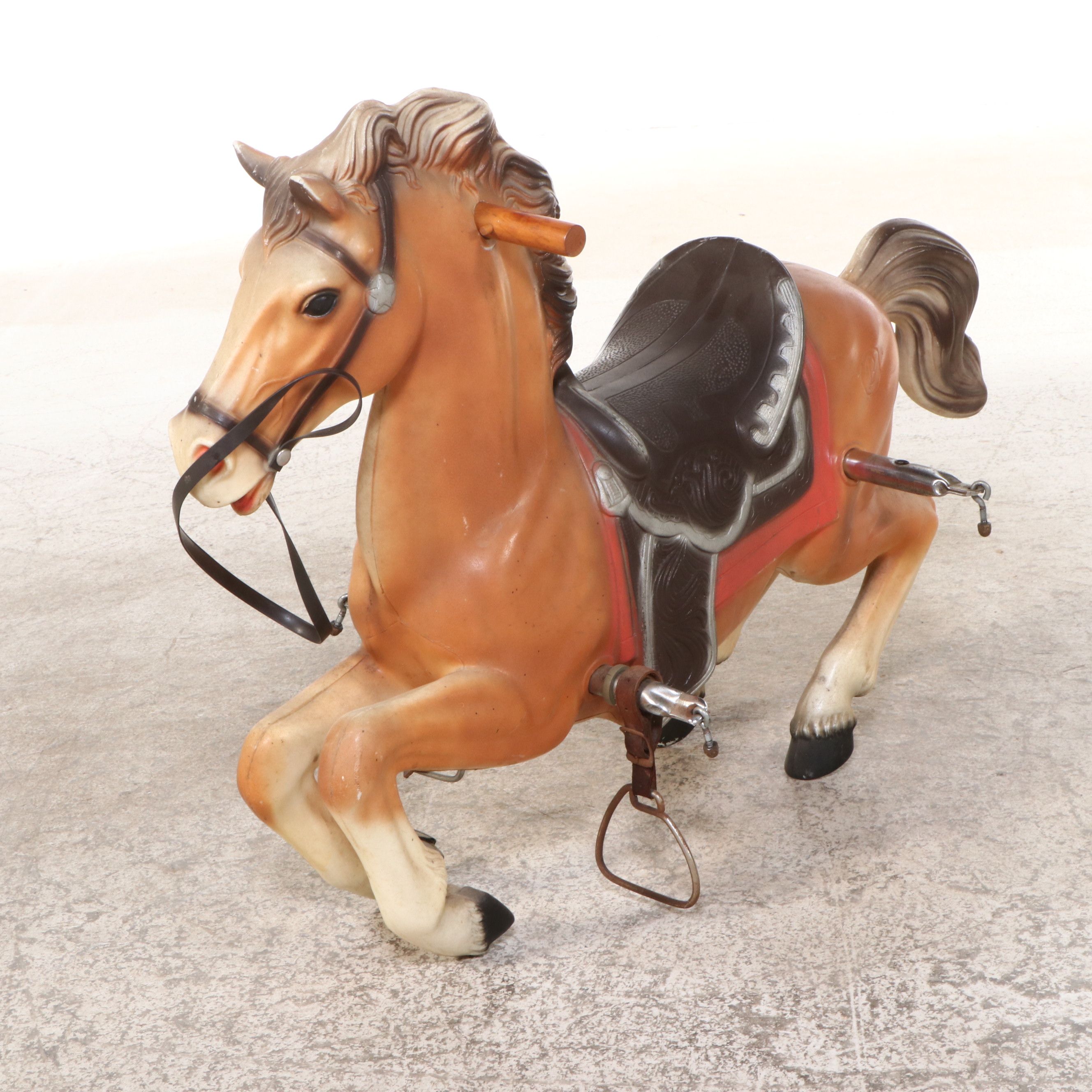 Spring-Mounted Rocking Horse Toy, Mid to Late 20th Century