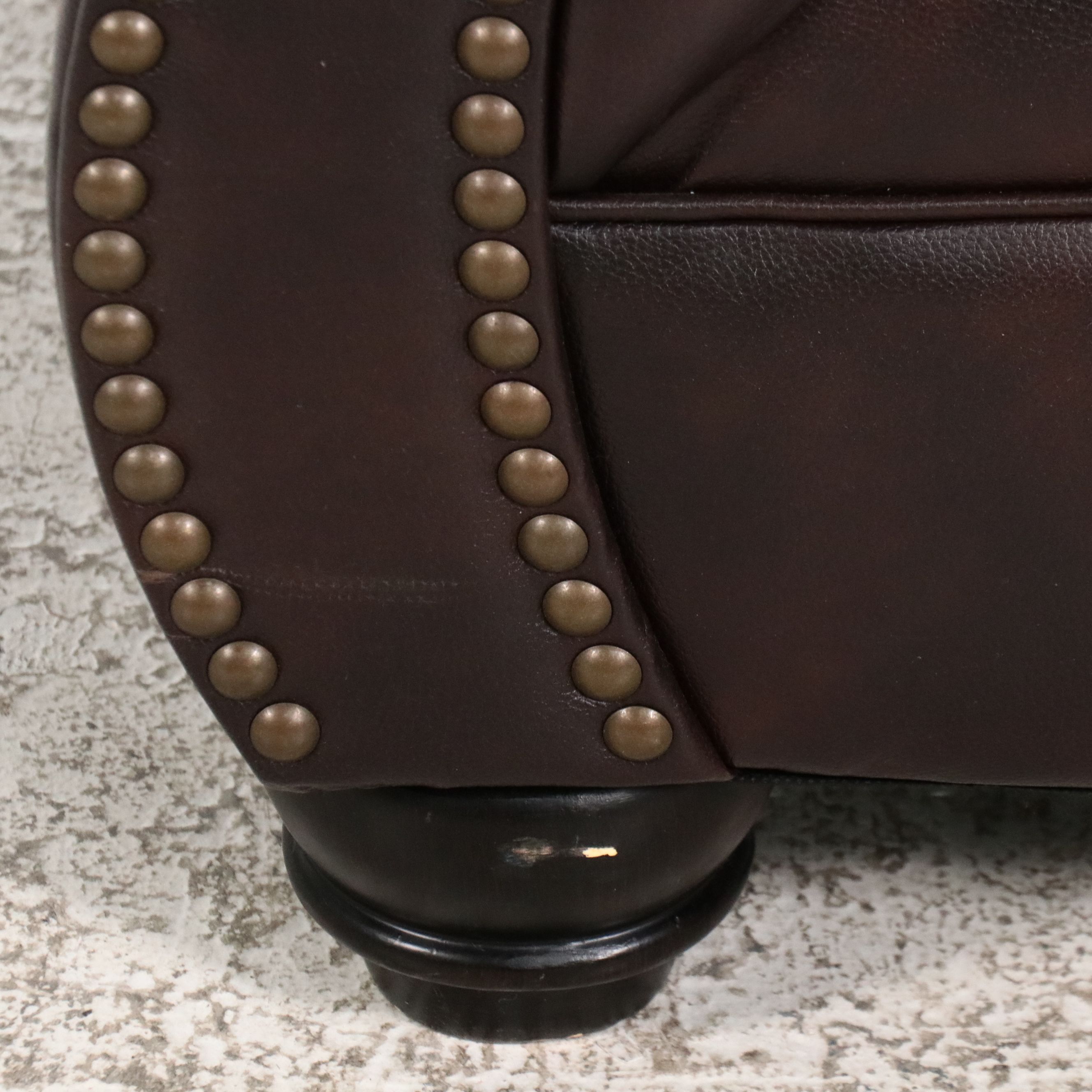 Ashley Furniture Leather Armchair with Nailhead Trim