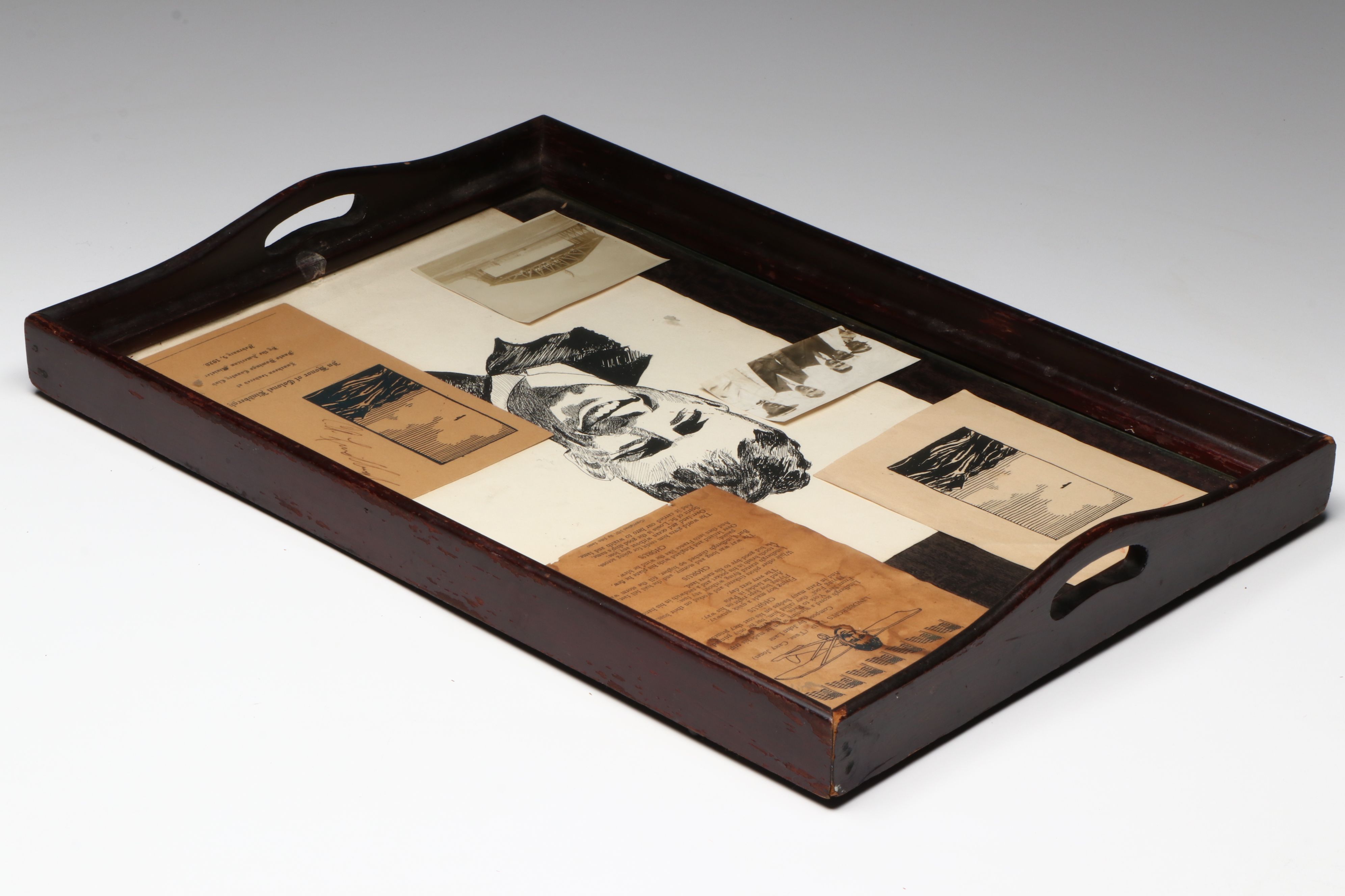 Antique Charles Lindbergh Signed Program and More Framed Memorabilia, 1920s