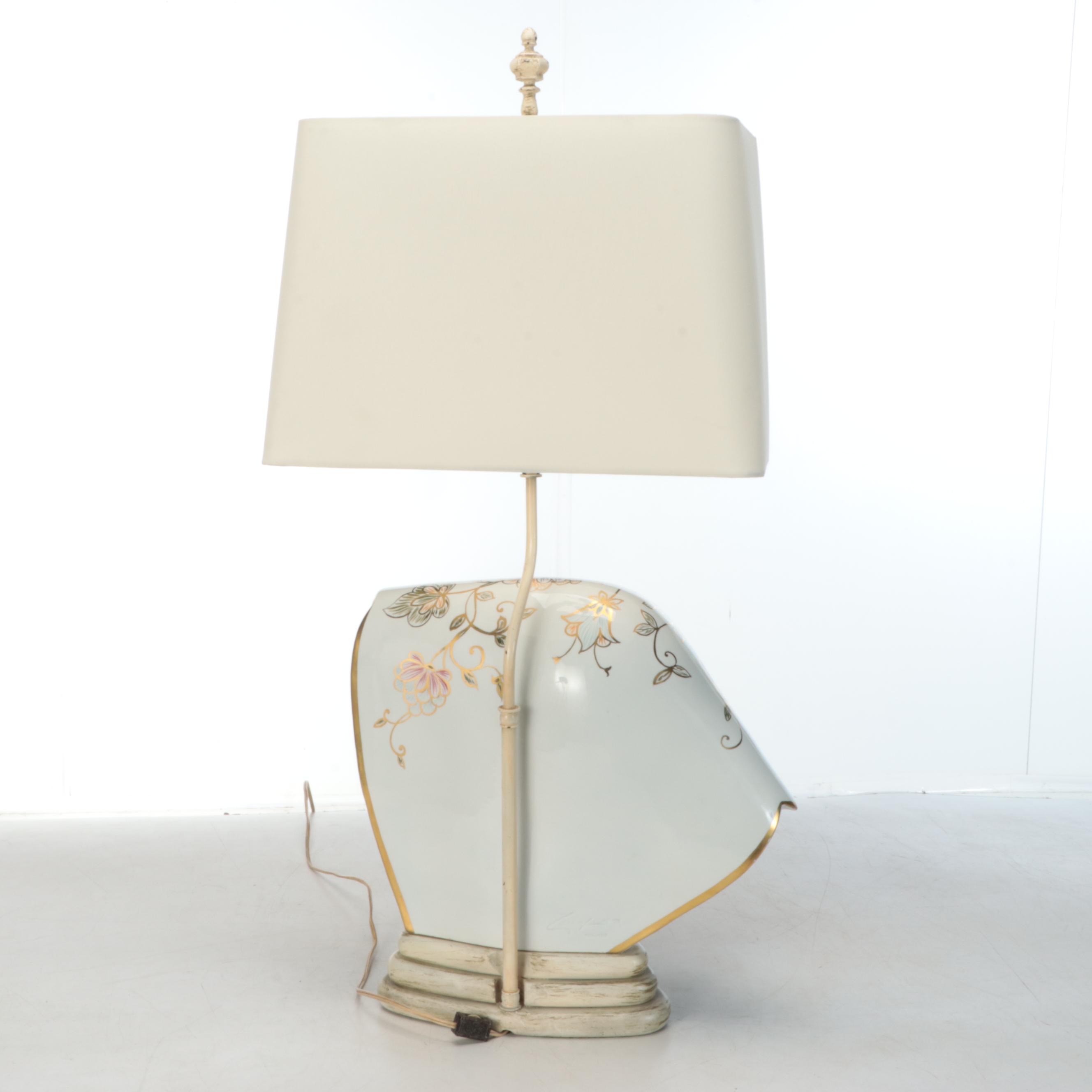 Guido Cacciapuoti Italian Ceramic Bust Table Lamp, Mid-20th Century