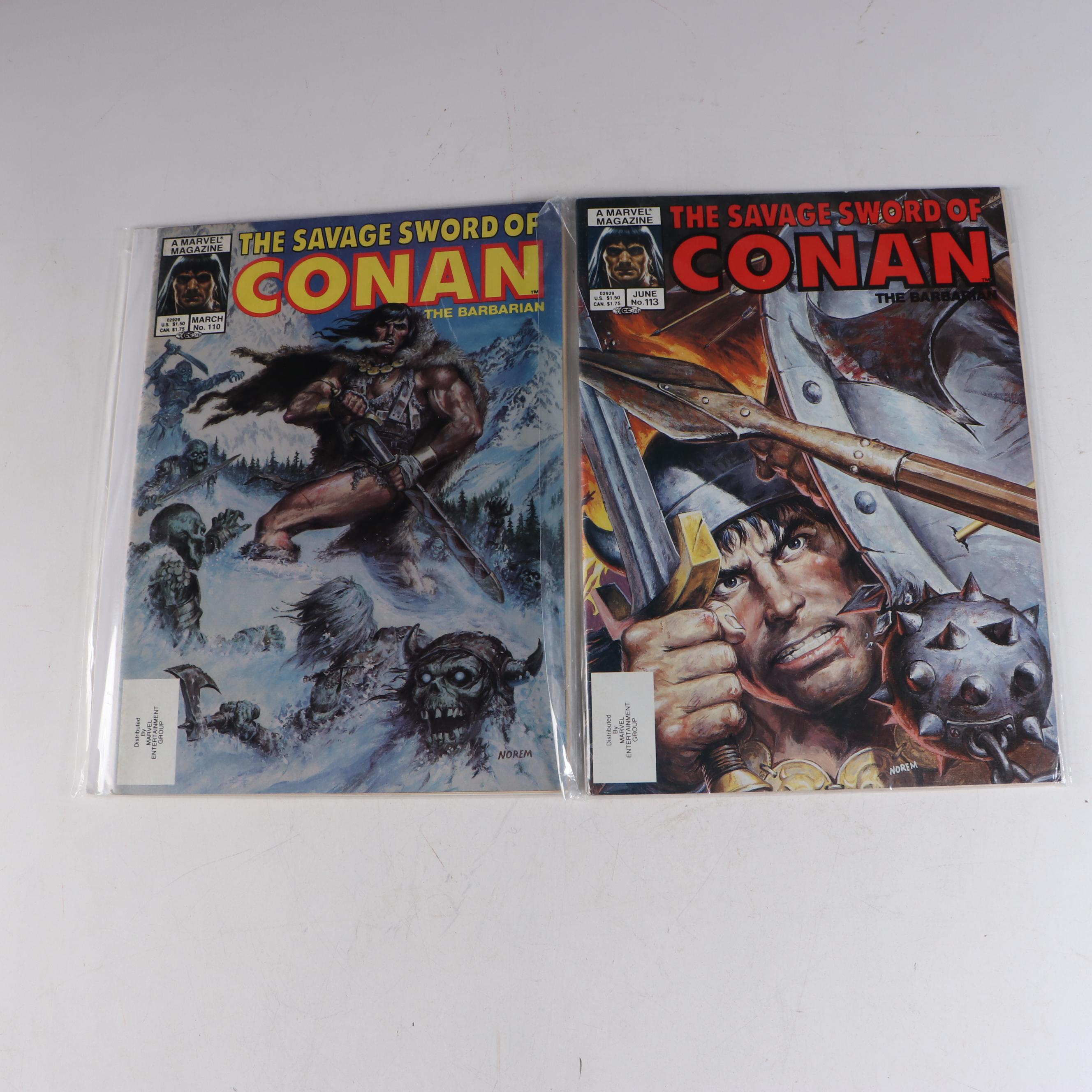 Bronze Age Marvel "The Savage Sword of Conan the Barbarian" Comics