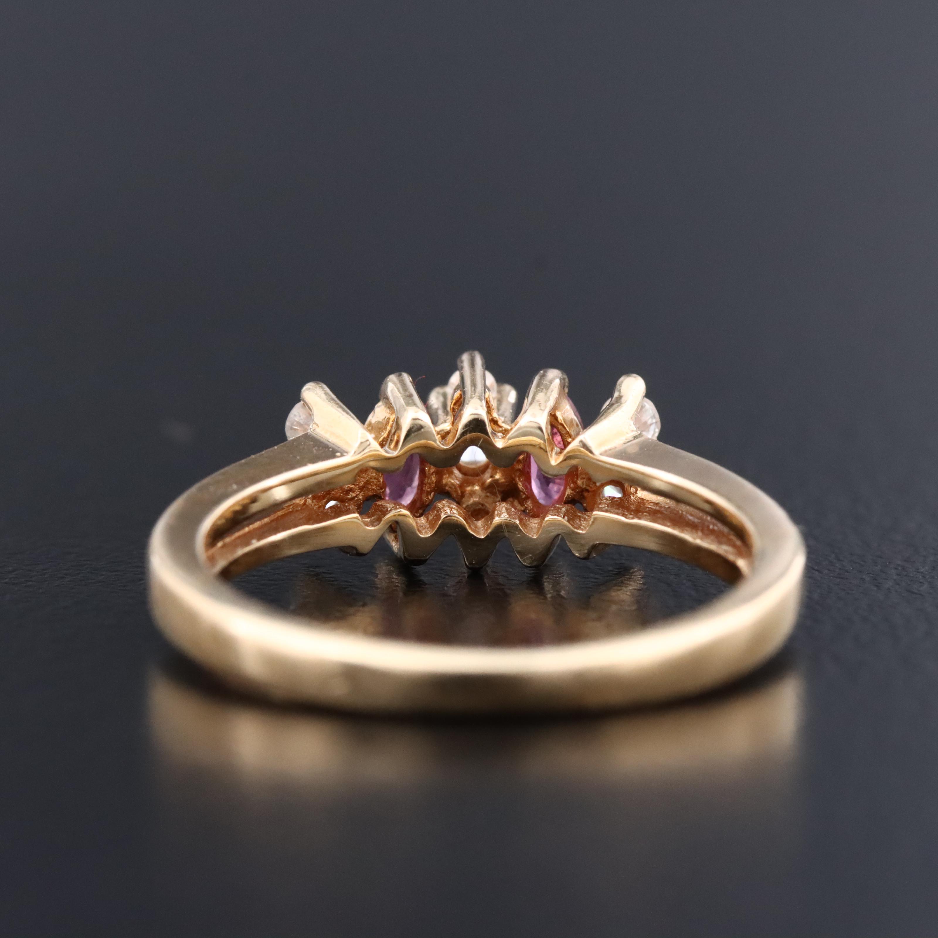 14K 0.20 CTW Diamond and Ruby Ring