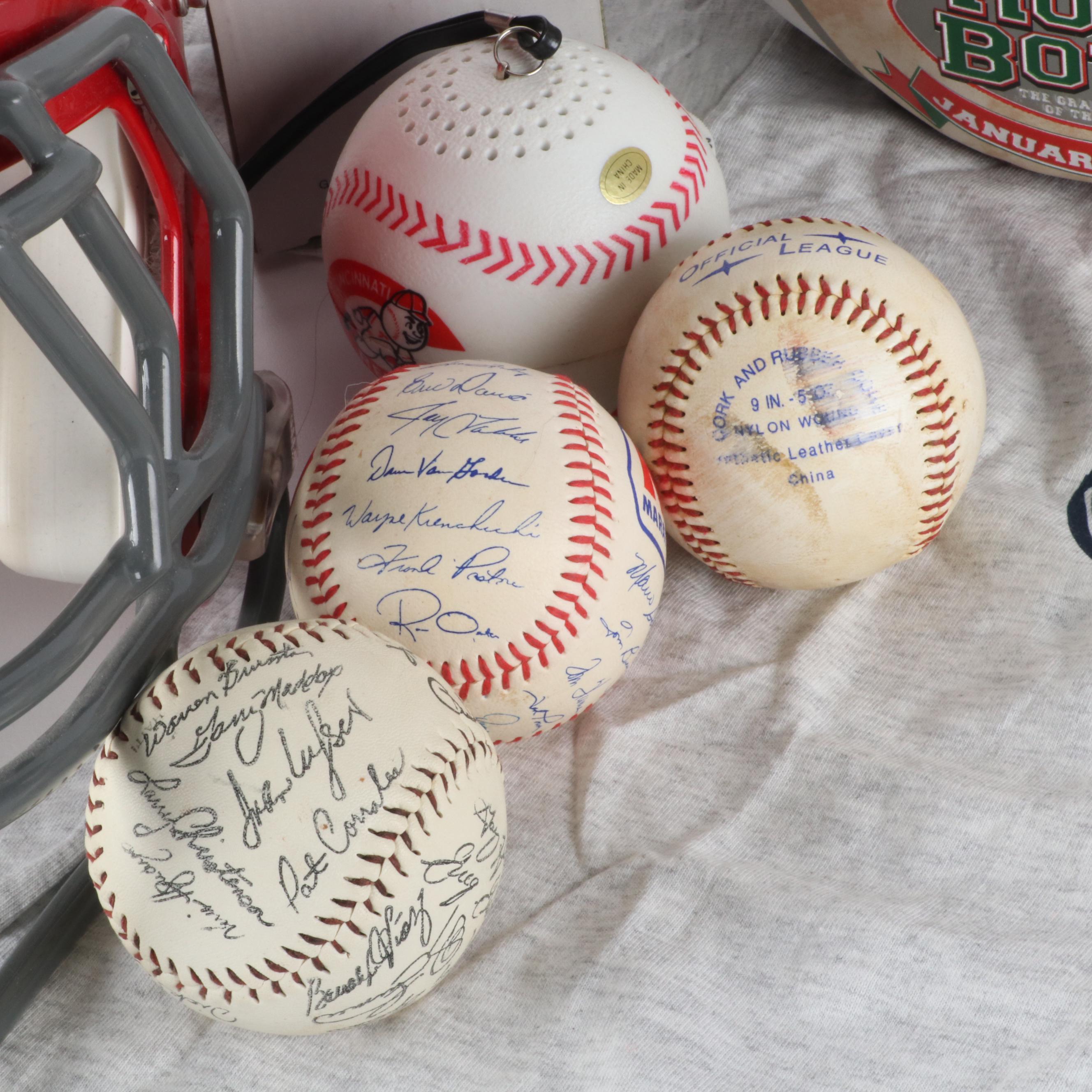 Football, Baseball, and Basketball Memorabilia, Including Several Signatures