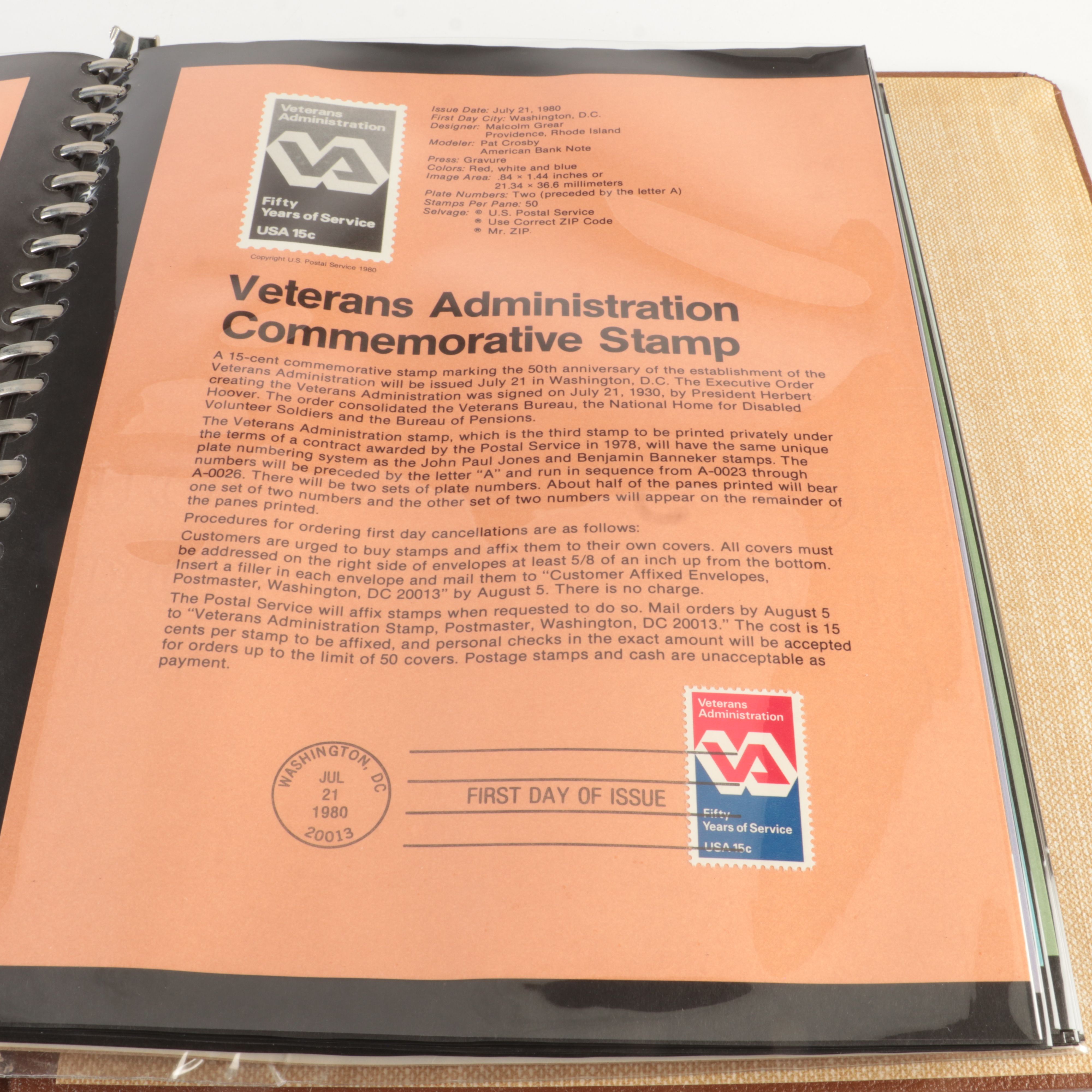 Five  Albums of U.S. First Day Panels, 1980 to 1985