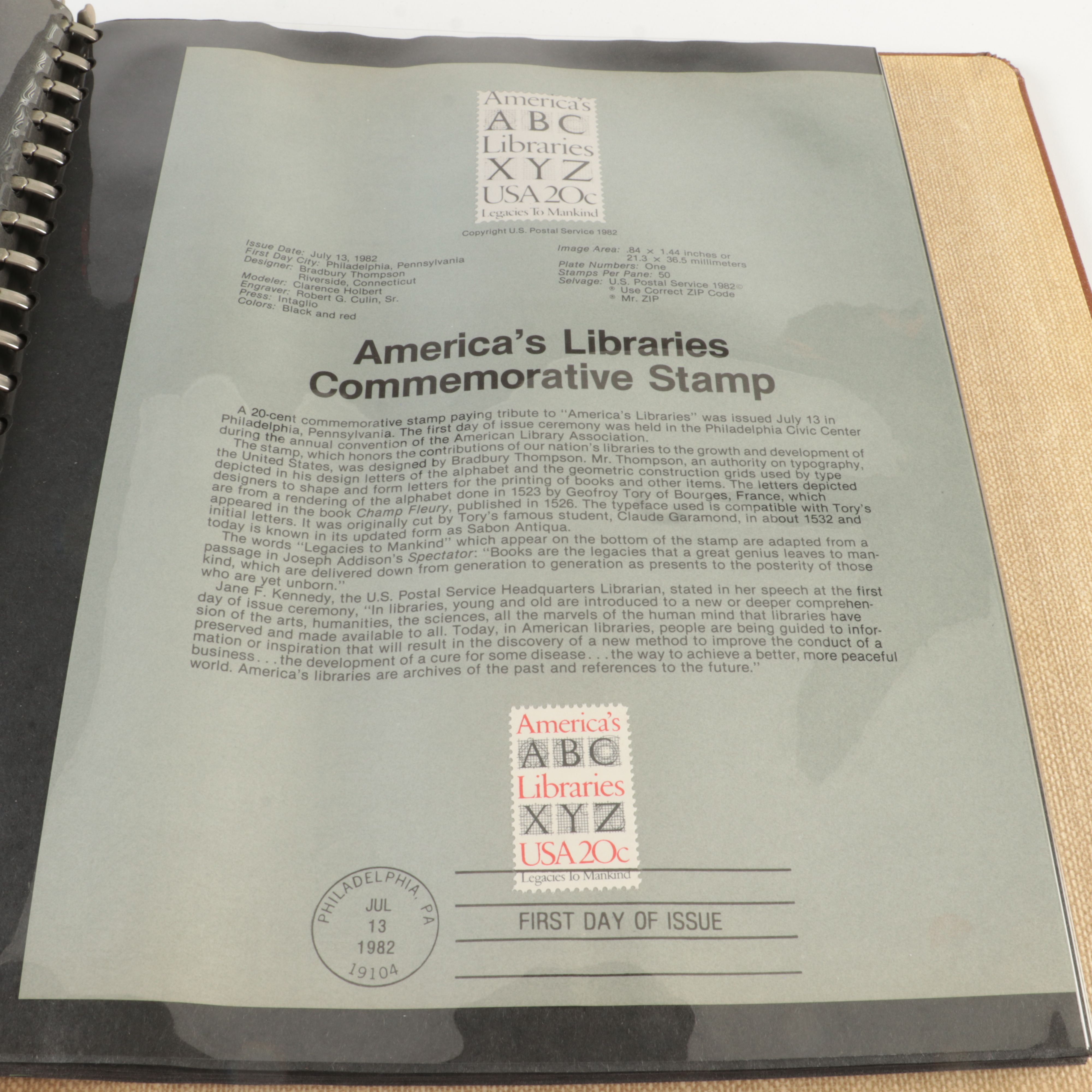 Five  Albums of U.S. First Day Panels, 1980 to 1985