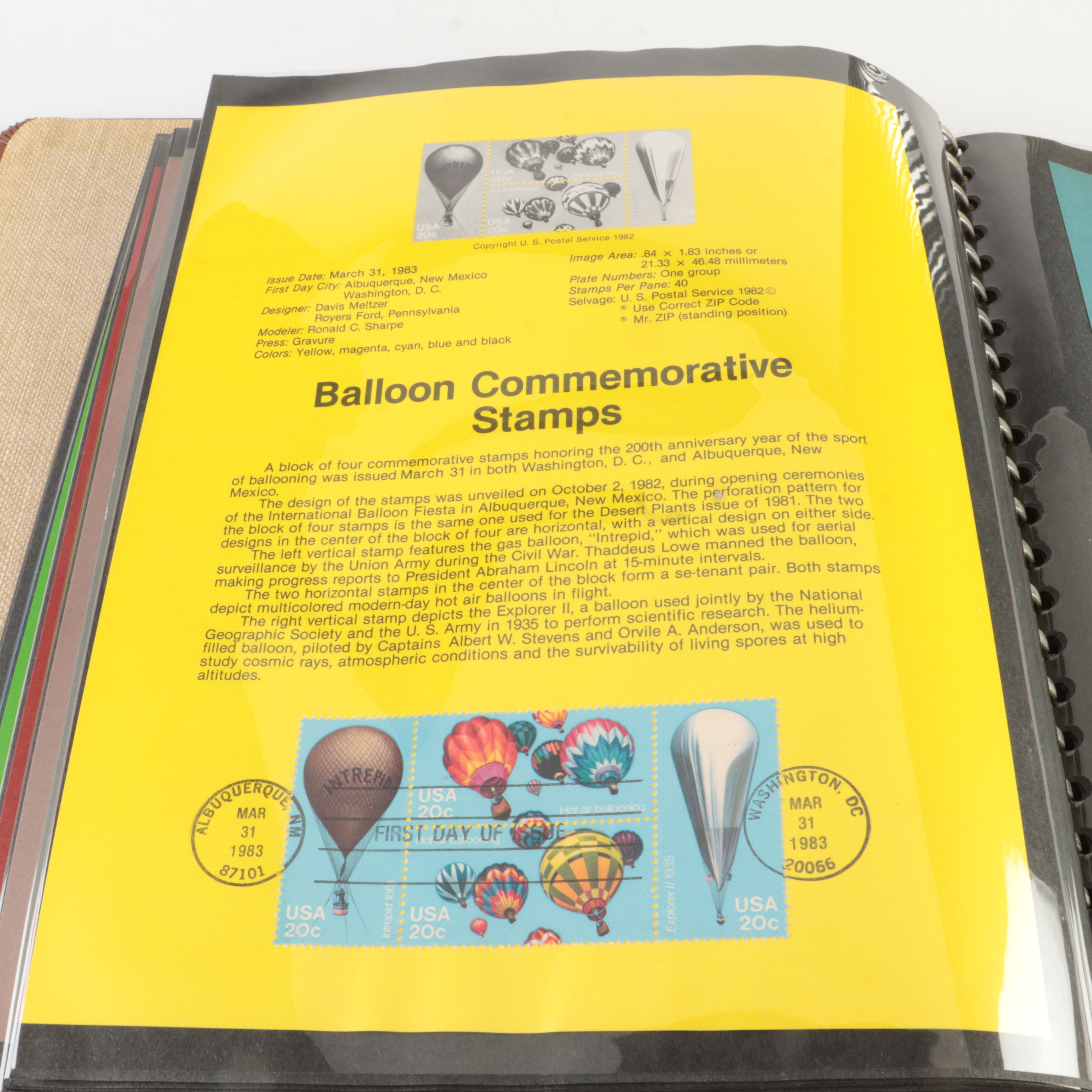 Five  Albums of U.S. First Day Panels, 1980 to 1985