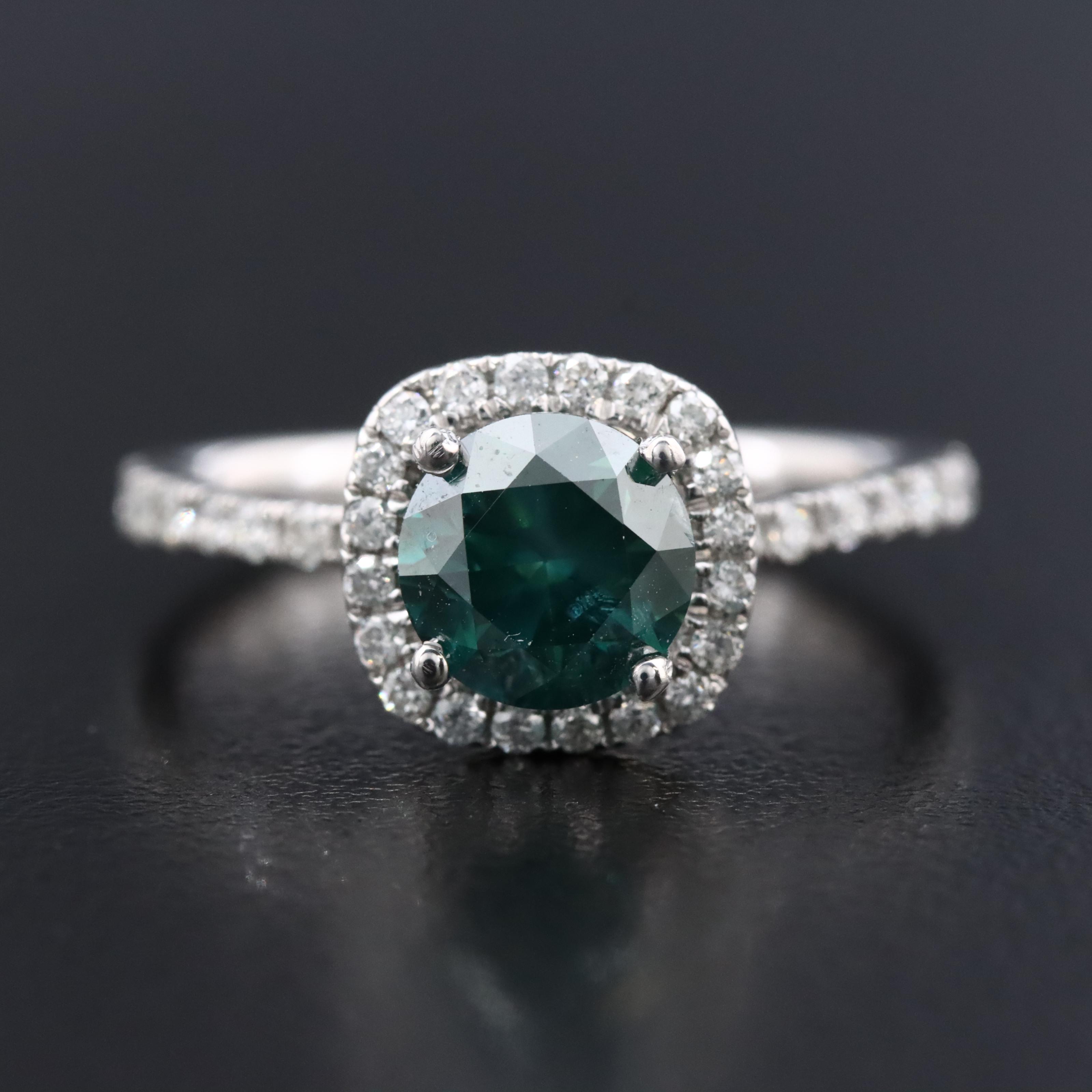 14K 1.67 CTW Diamond Ring with GIA Report and Fancy Center