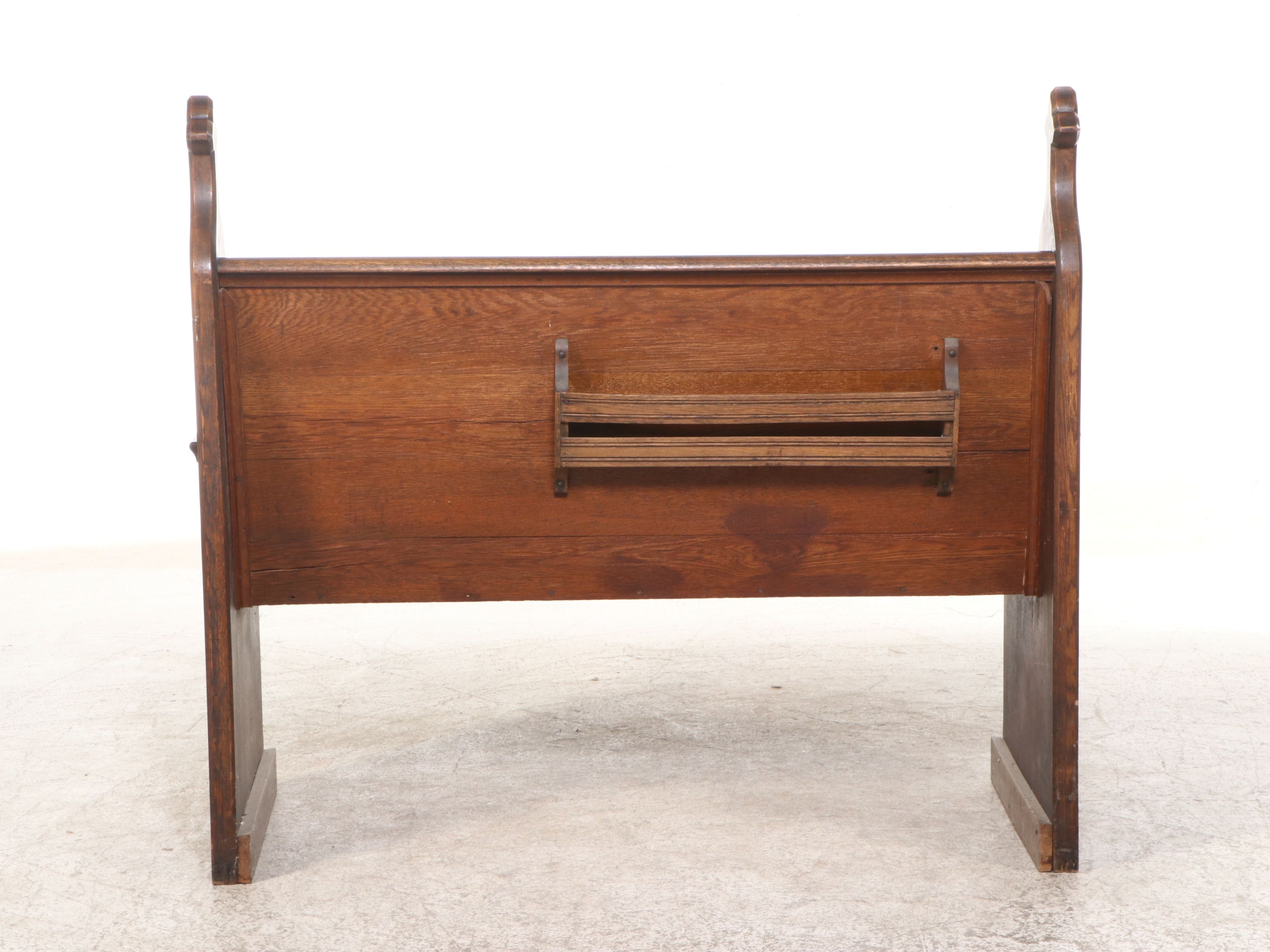 Gothic Revival Style Oak Church Pew, Early 20th Century
