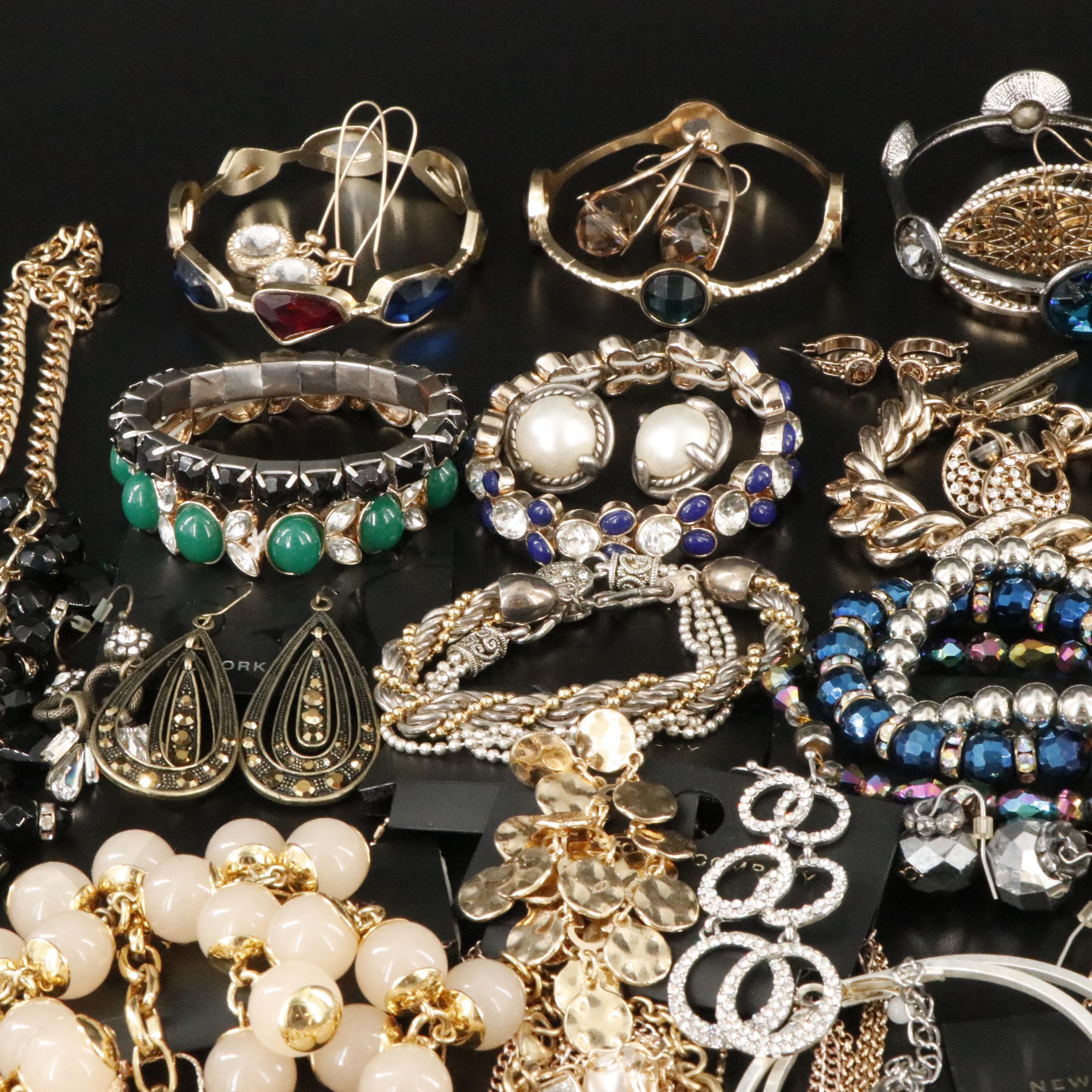 Contemporary Jewelry Collection Including Crystal, Banana Republic and Trifari