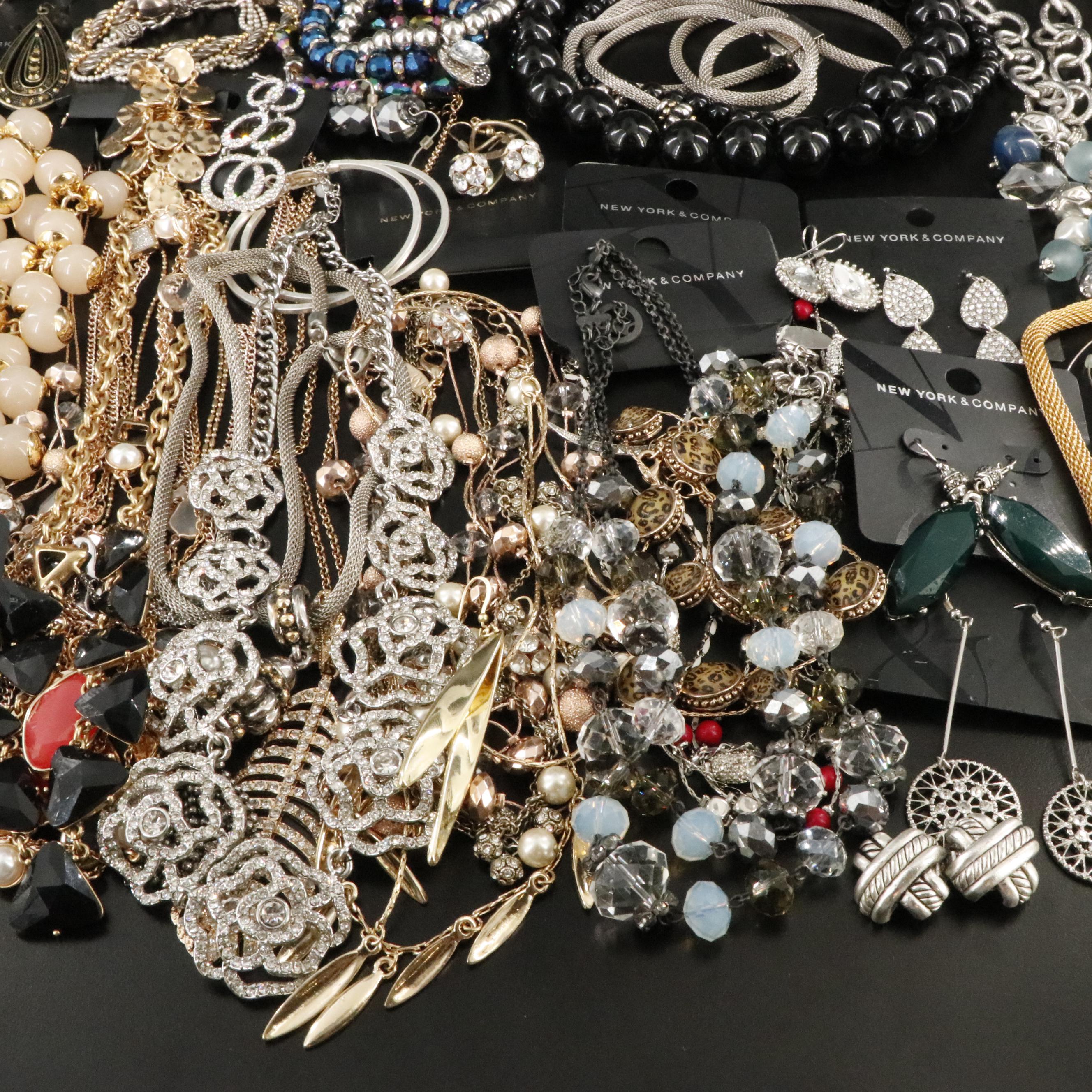 Contemporary Jewelry Collection Including Crystal, Banana Republic and Trifari