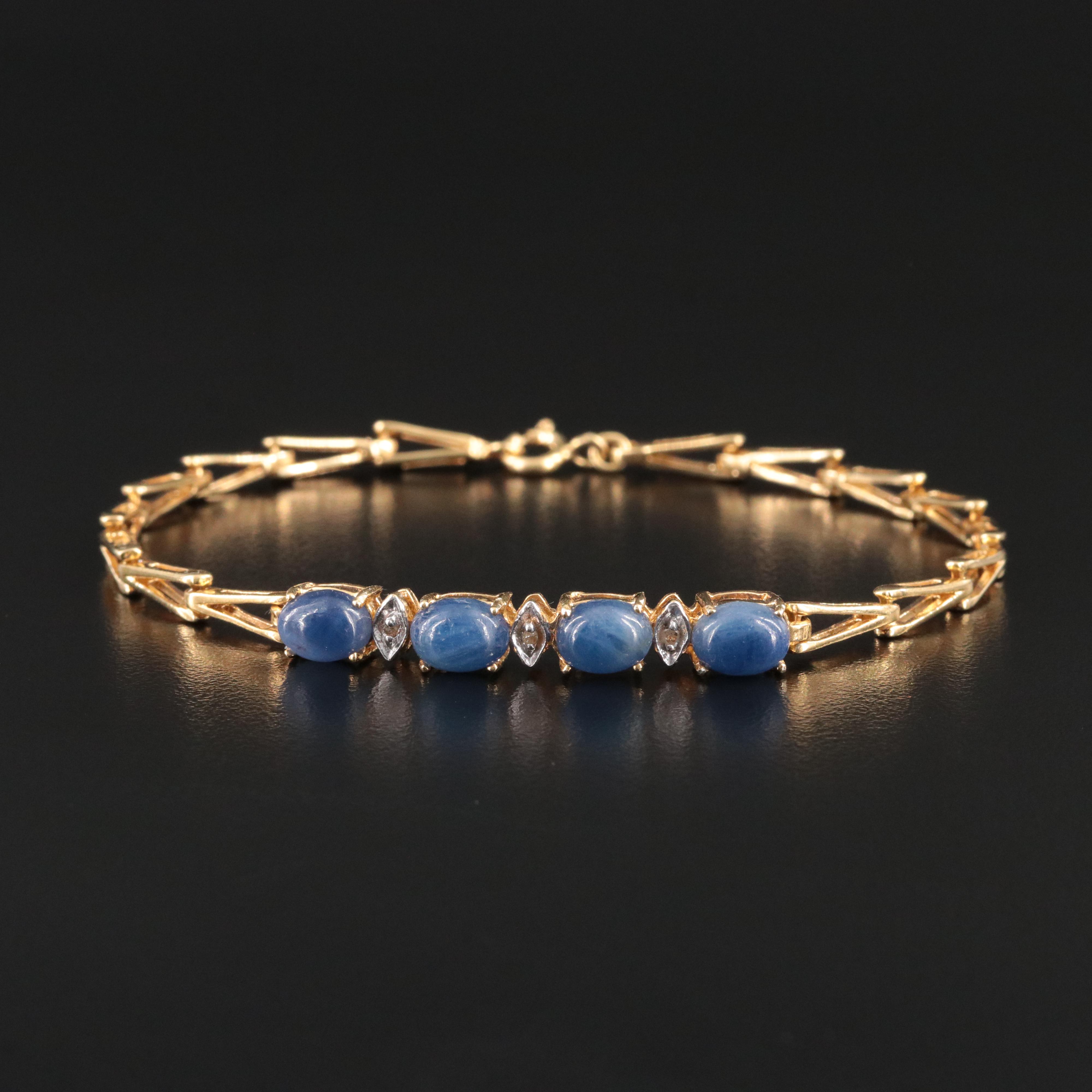 Sterling Sapphire and Diamond Bracelet
