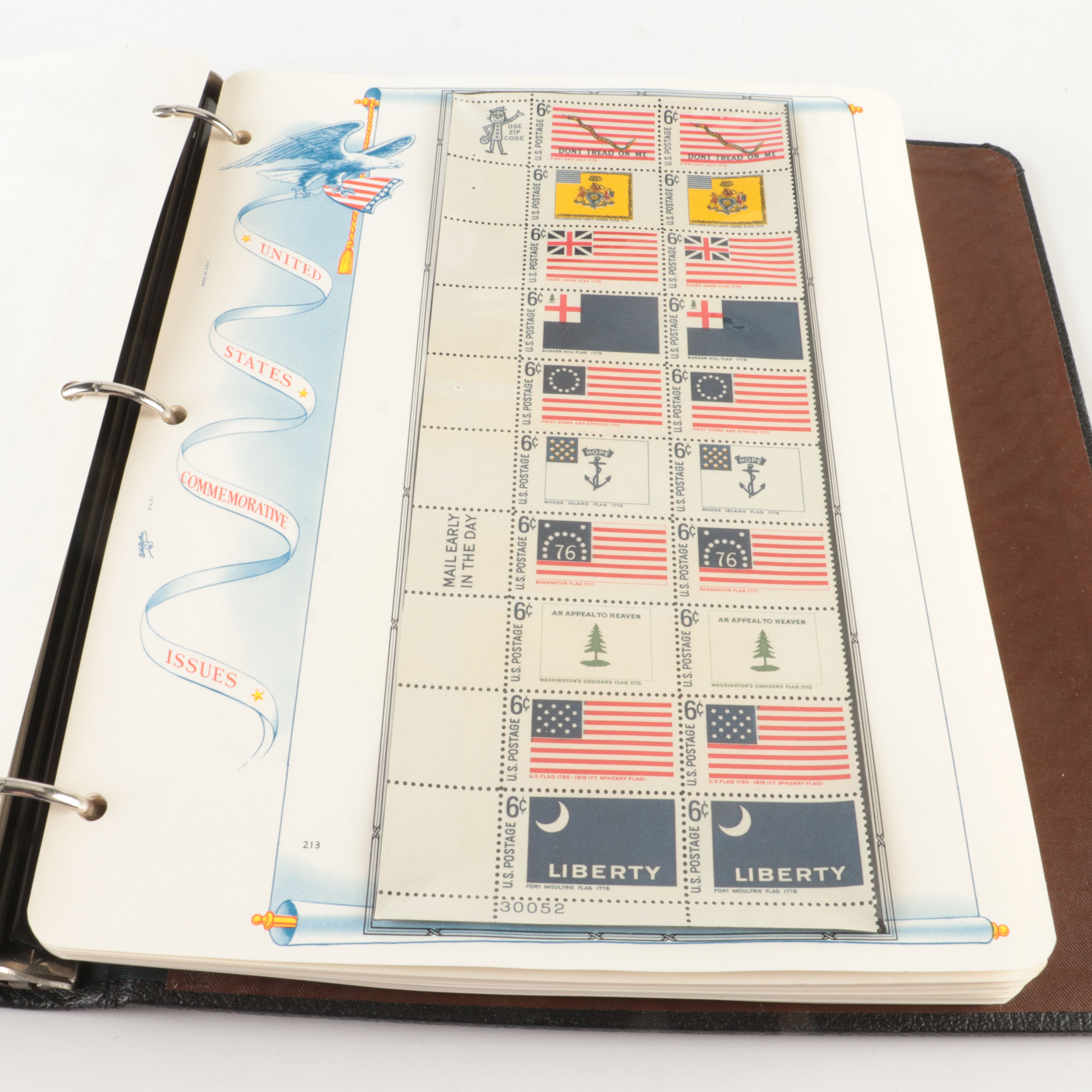 Two Albums of Mint Condition U.S. Stamp Plate Blocks and Singles, 1950 to 1971