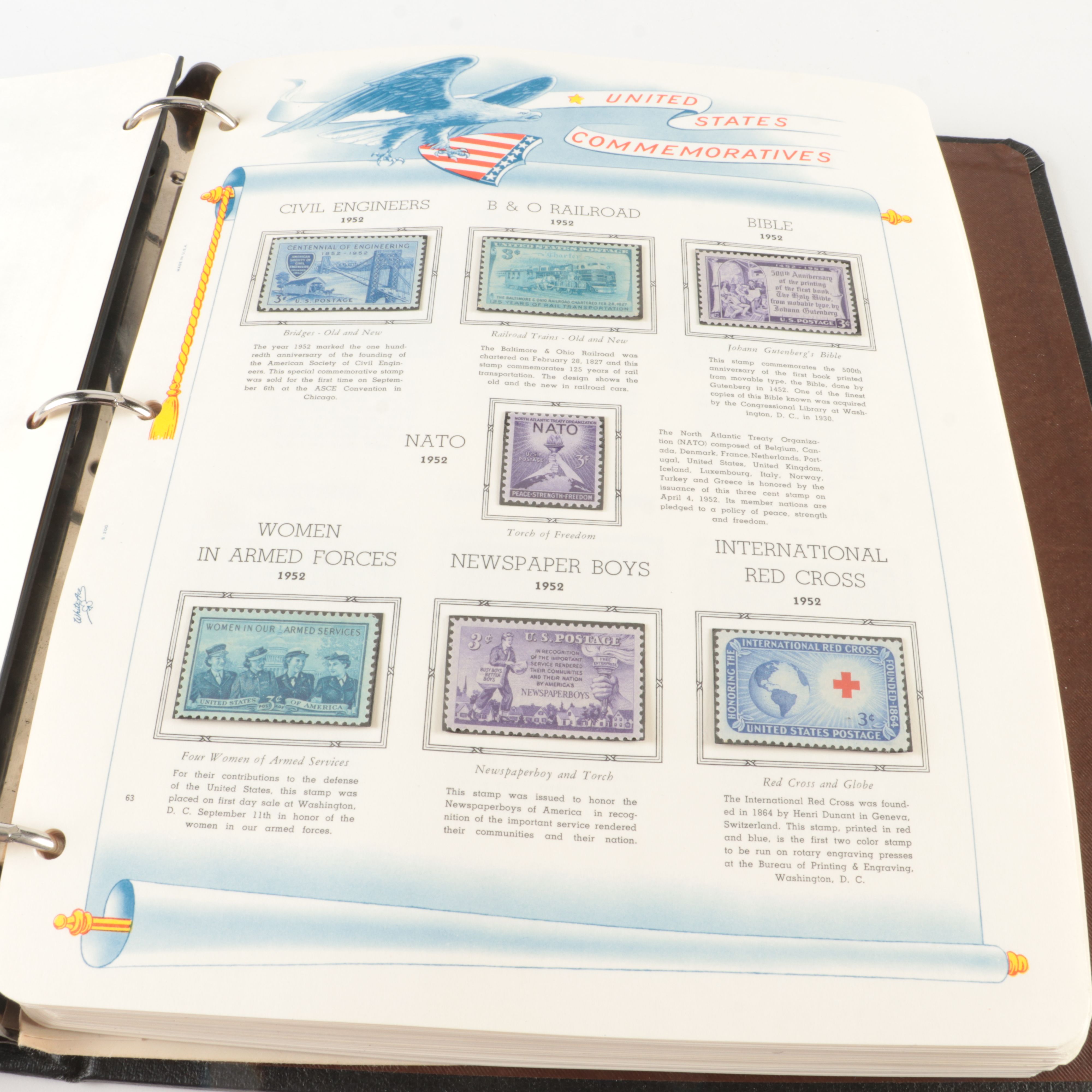 Two Albums of Mint Condition U.S. Stamp Plate Blocks and Singles, 1950 to 1971