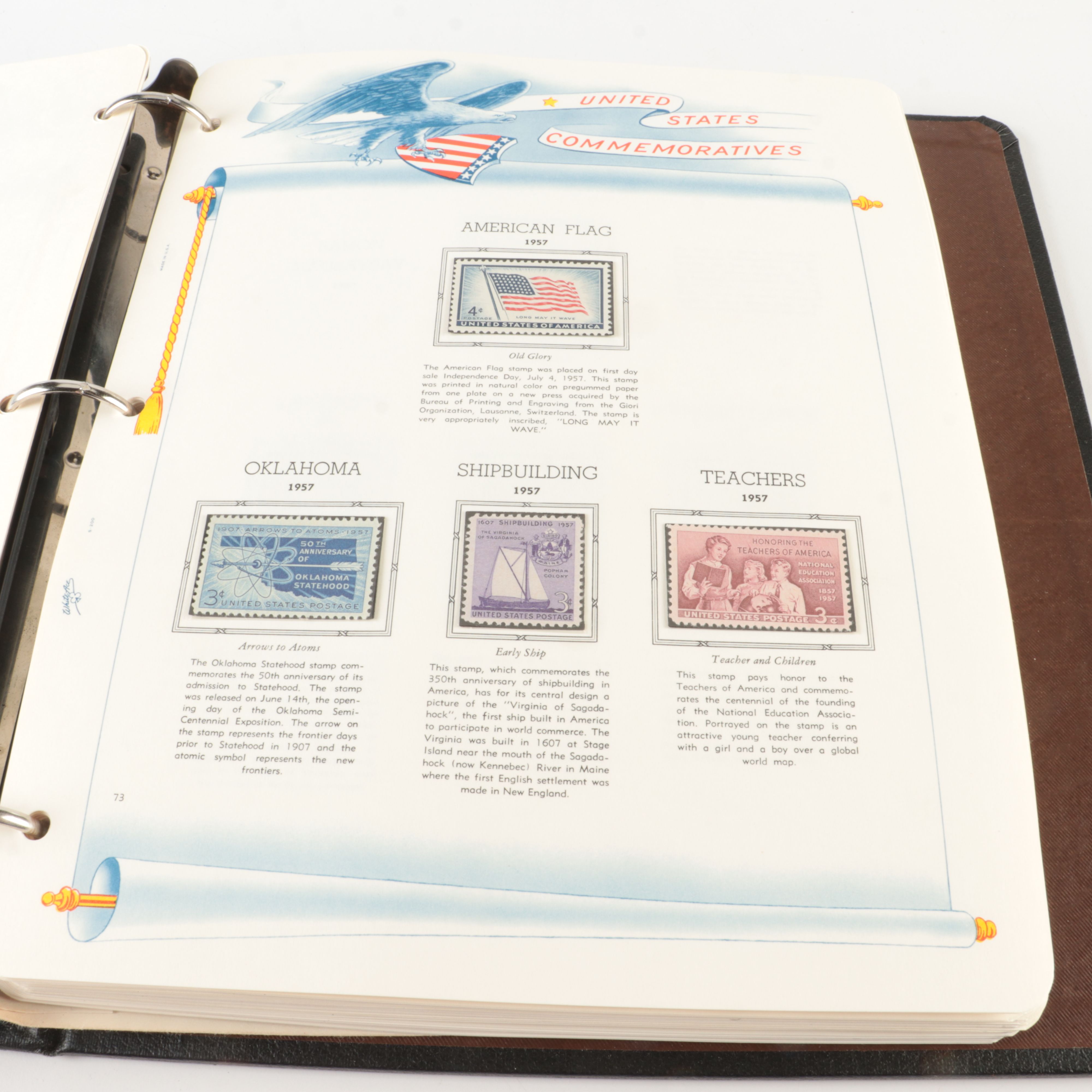 Two Albums of Mint Condition U.S. Stamp Plate Blocks and Singles, 1950 to 1971