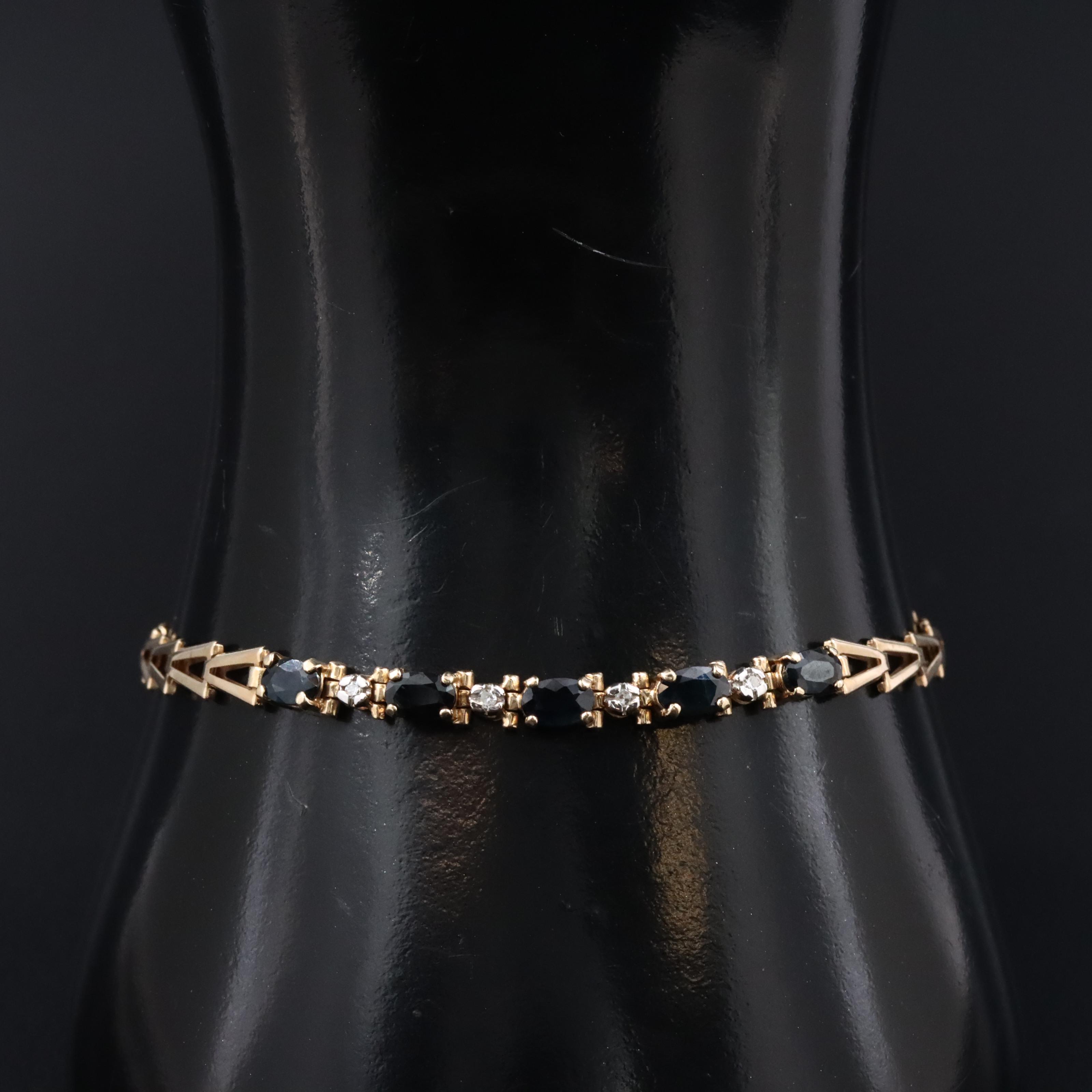 10K Sapphire and Diamond Bracelet