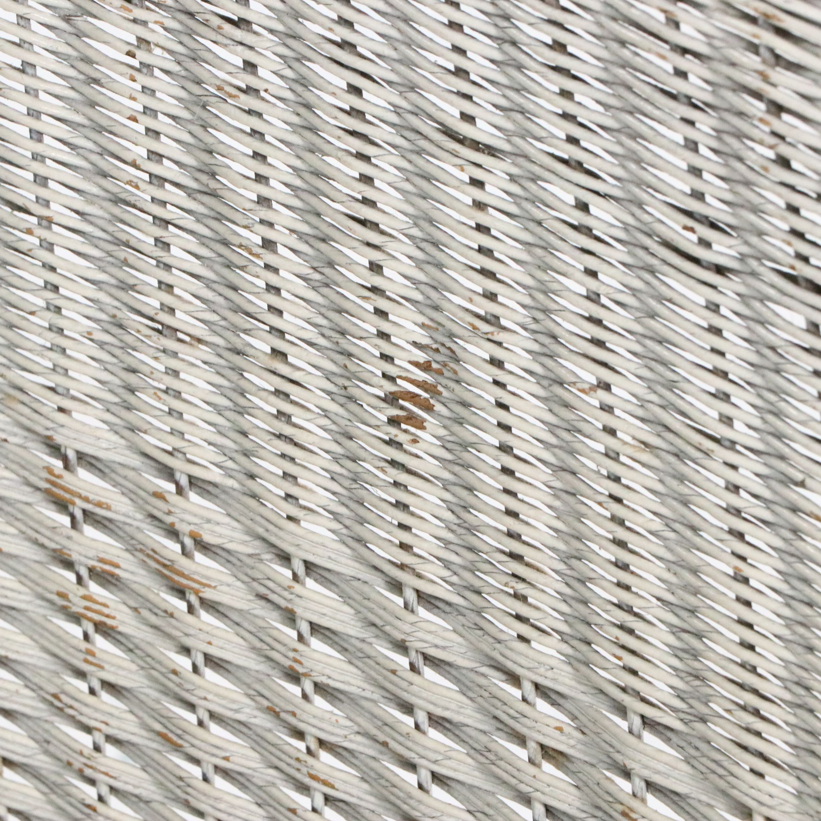 Edwardian Style Wicker Sofa with Patchwork Quilt Seat Cushion, Early 20th C.