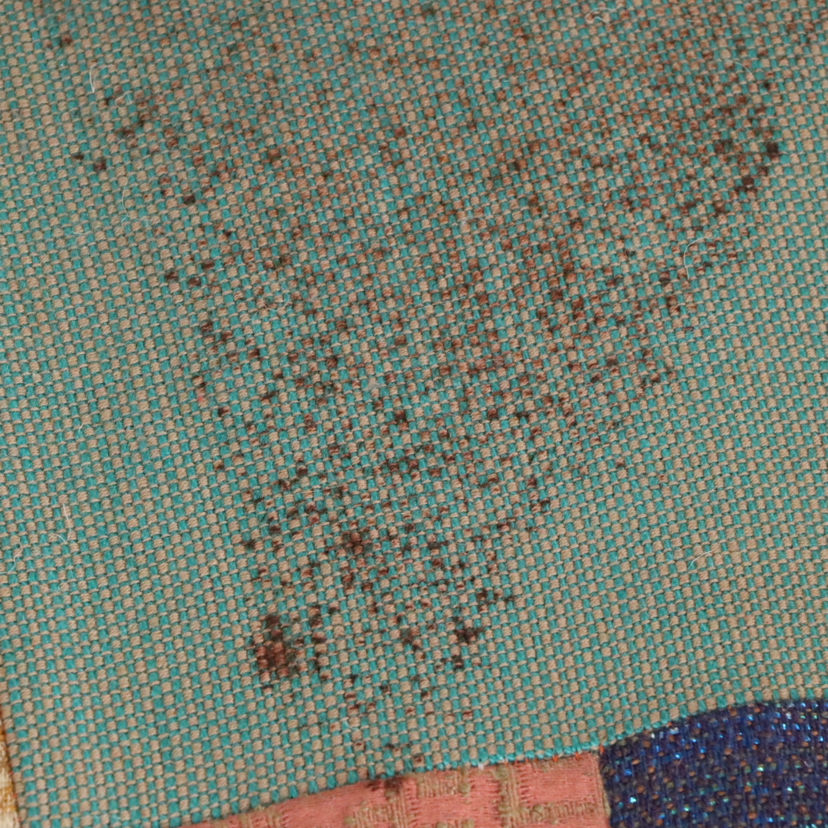 Edwardian Style Wicker Sofa with Patchwork Quilt Seat Cushion, Early 20th C.