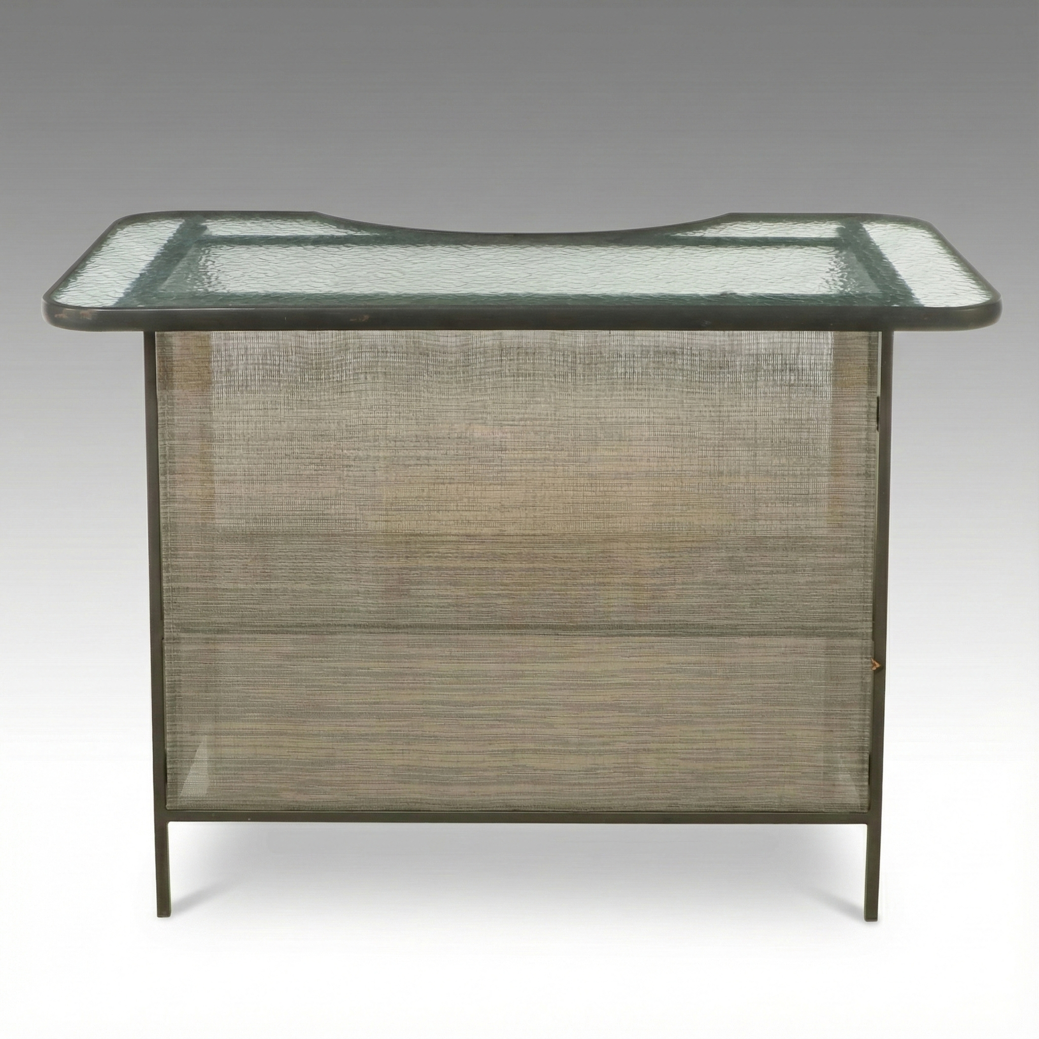 Contemporary Glass Top Metal Patio Bar