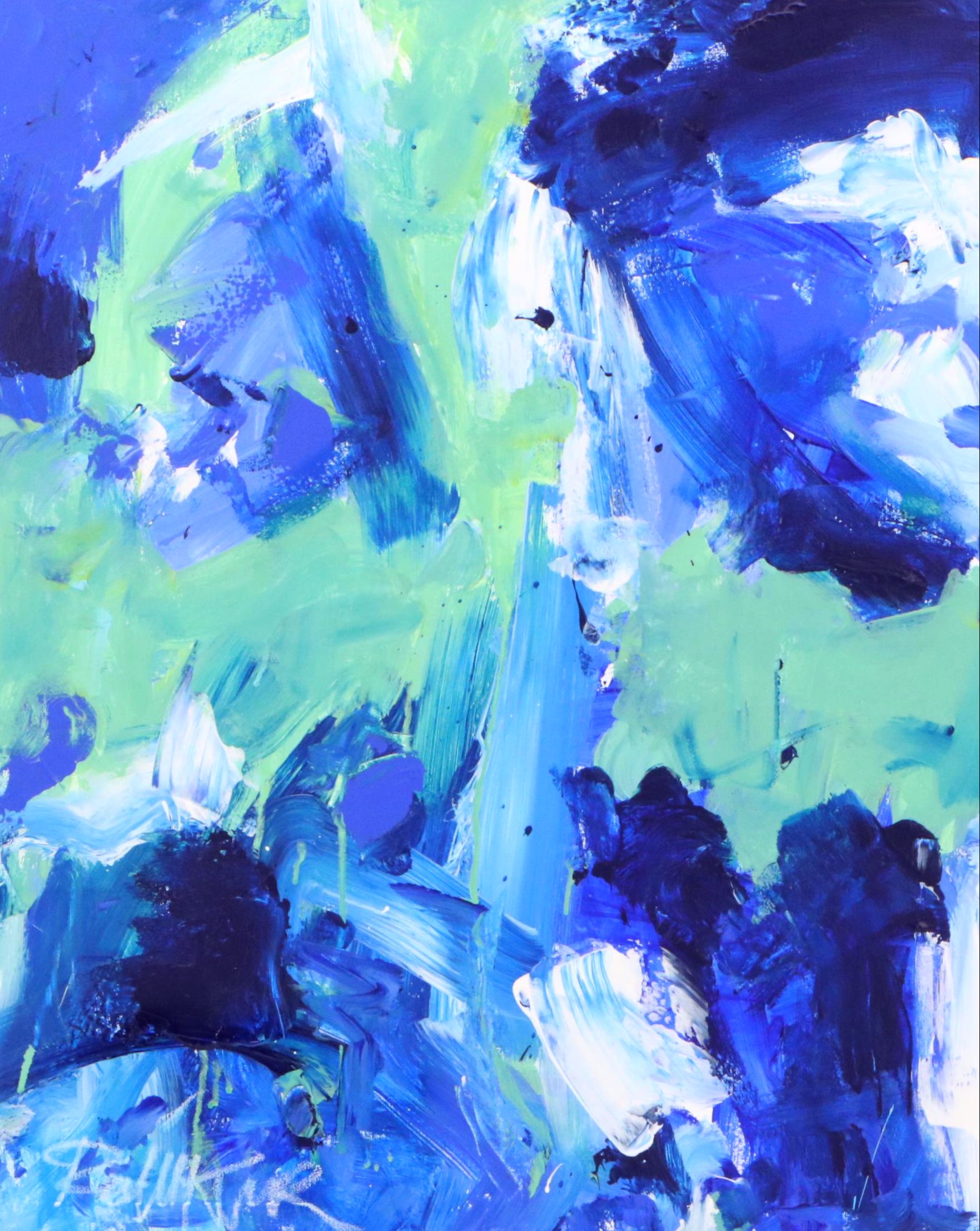 Robbie Kemper Abstract Acrylic Painting "Cool Turbulance," 2025