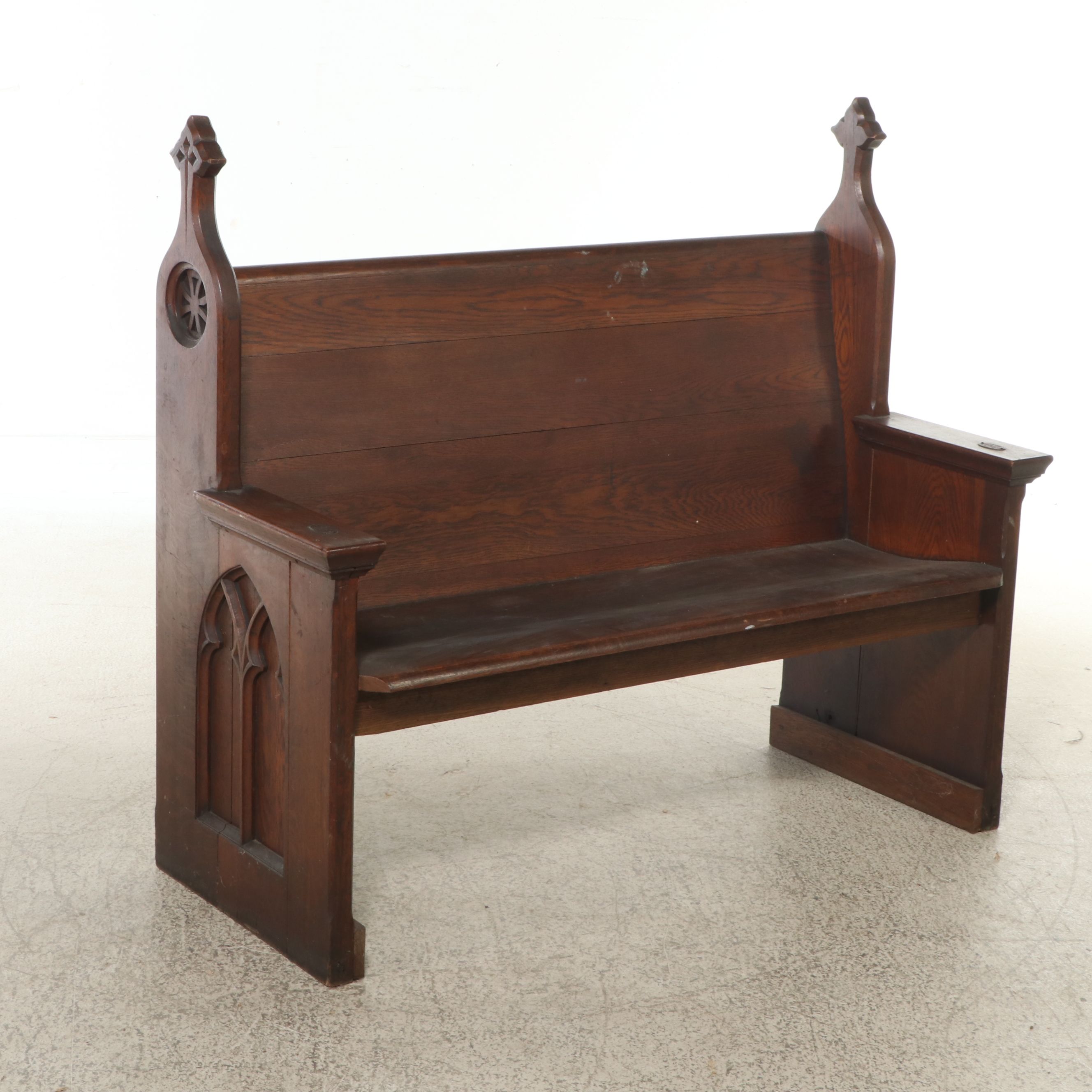 Late Victorian Oak Church Pew, Early 20th Century