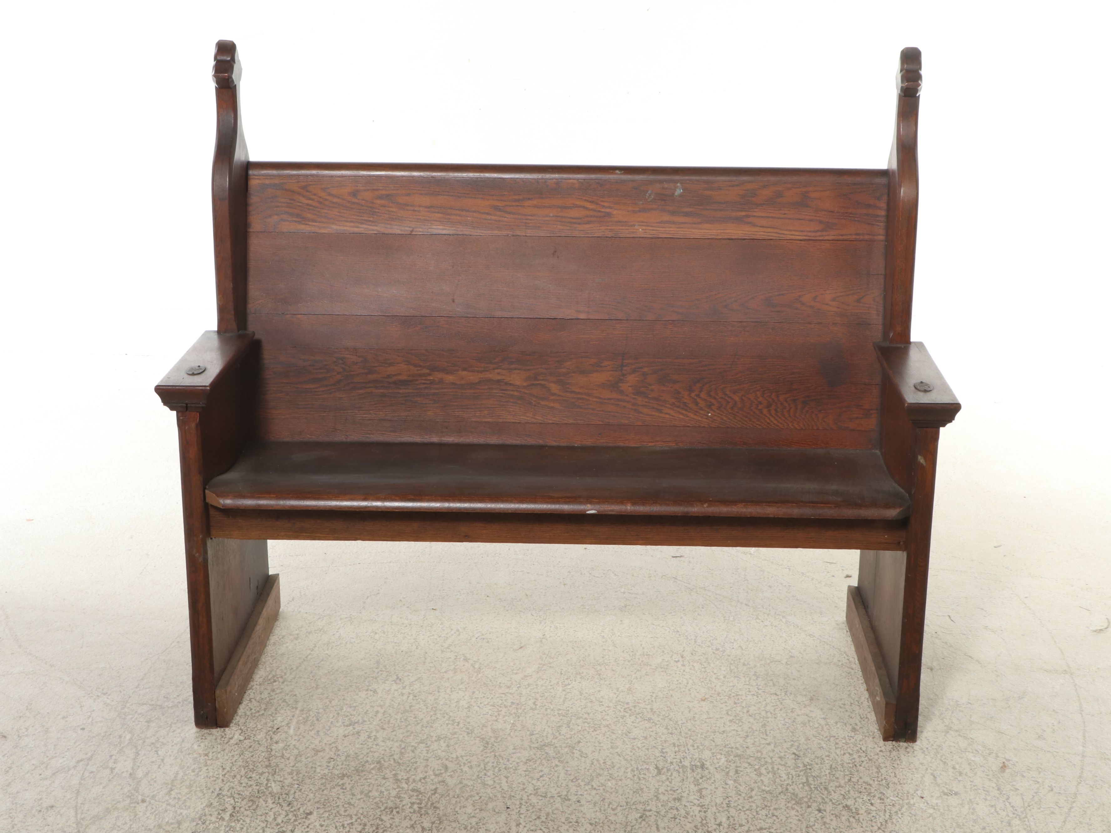Late Victorian Oak Church Pew, Early 20th Century