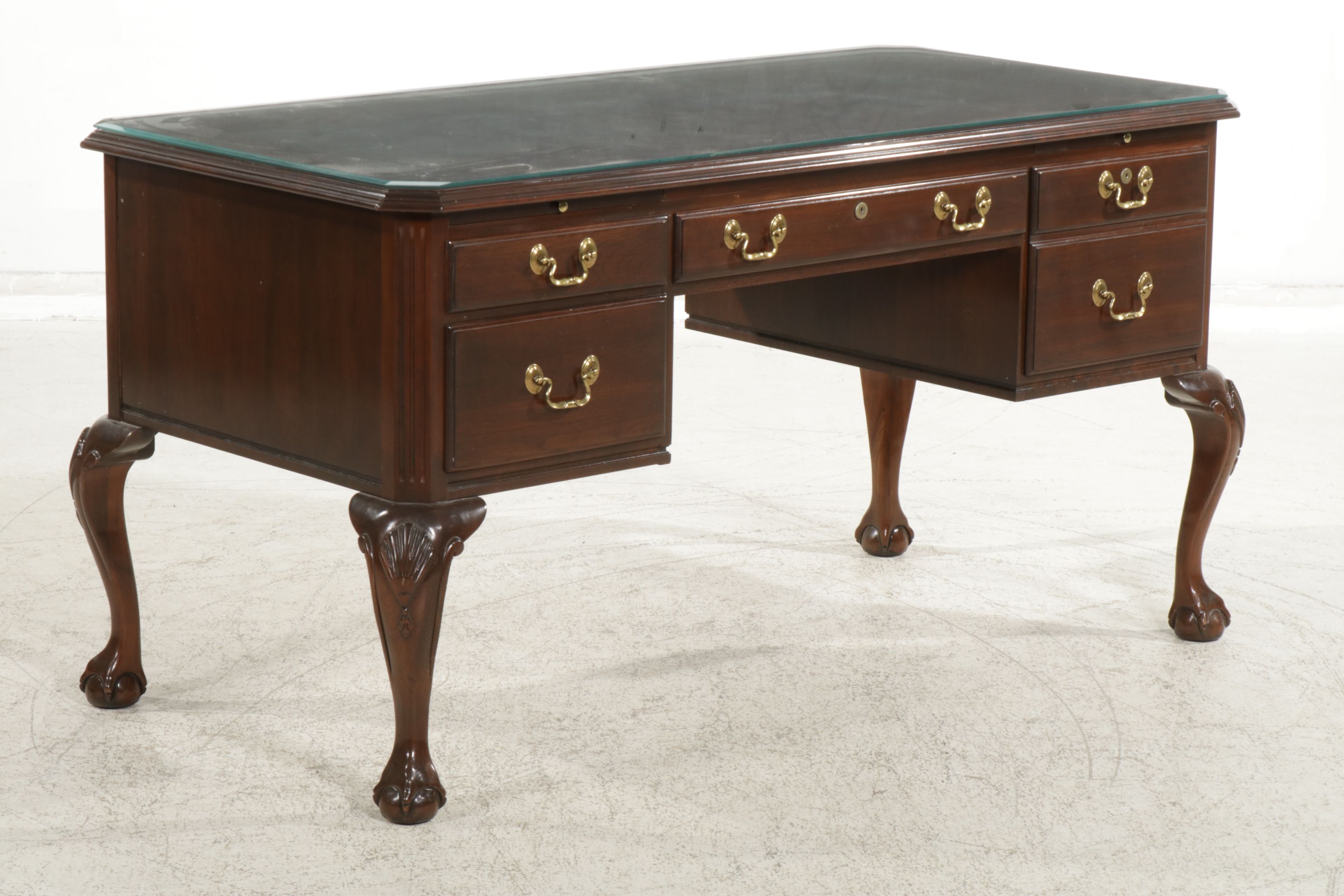 Ethan Allen Chippendale Style Cherry Executive Desk