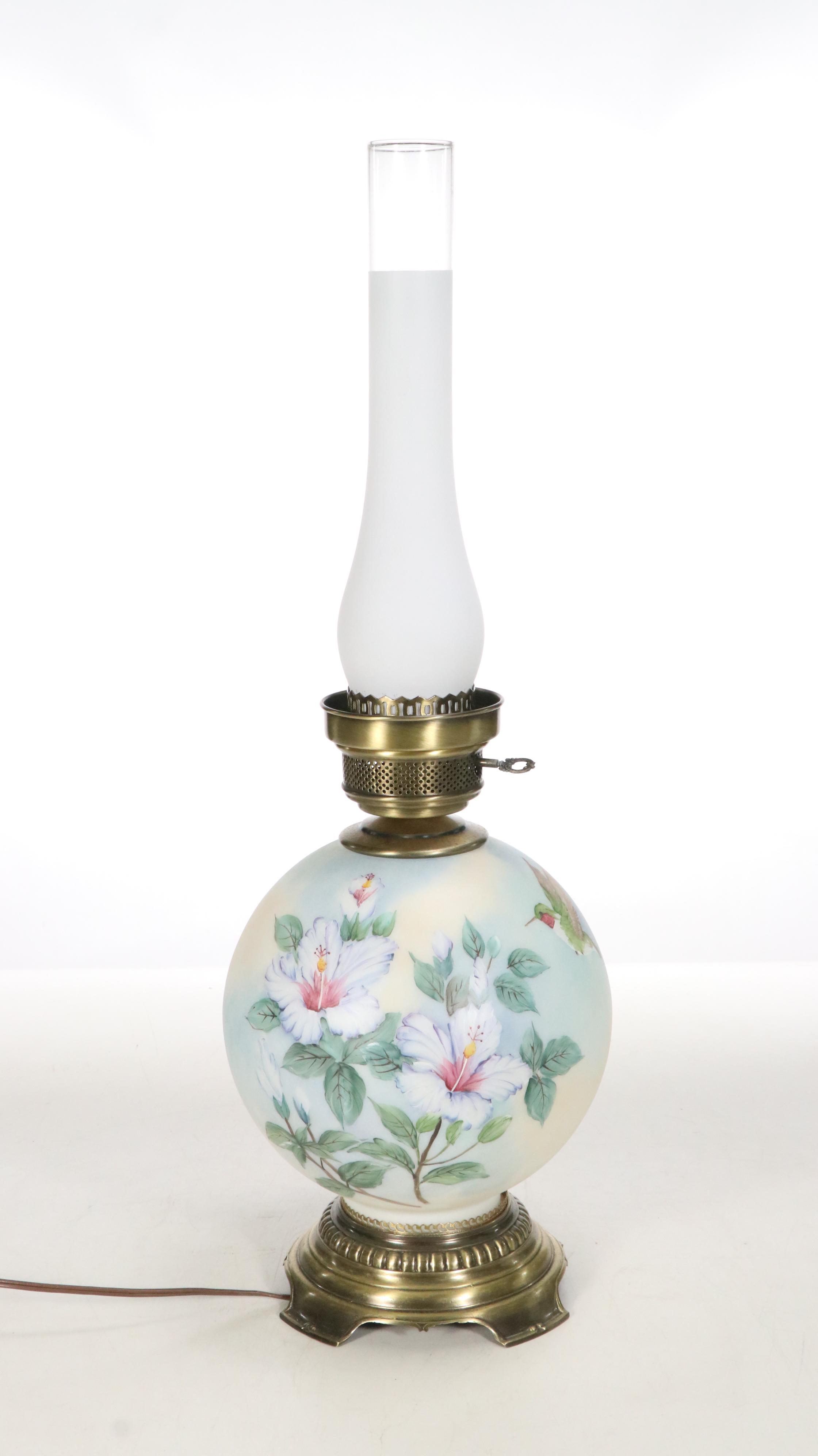 Karen Rogers Hand-Painted Gone with the Wind Style Table Lamp