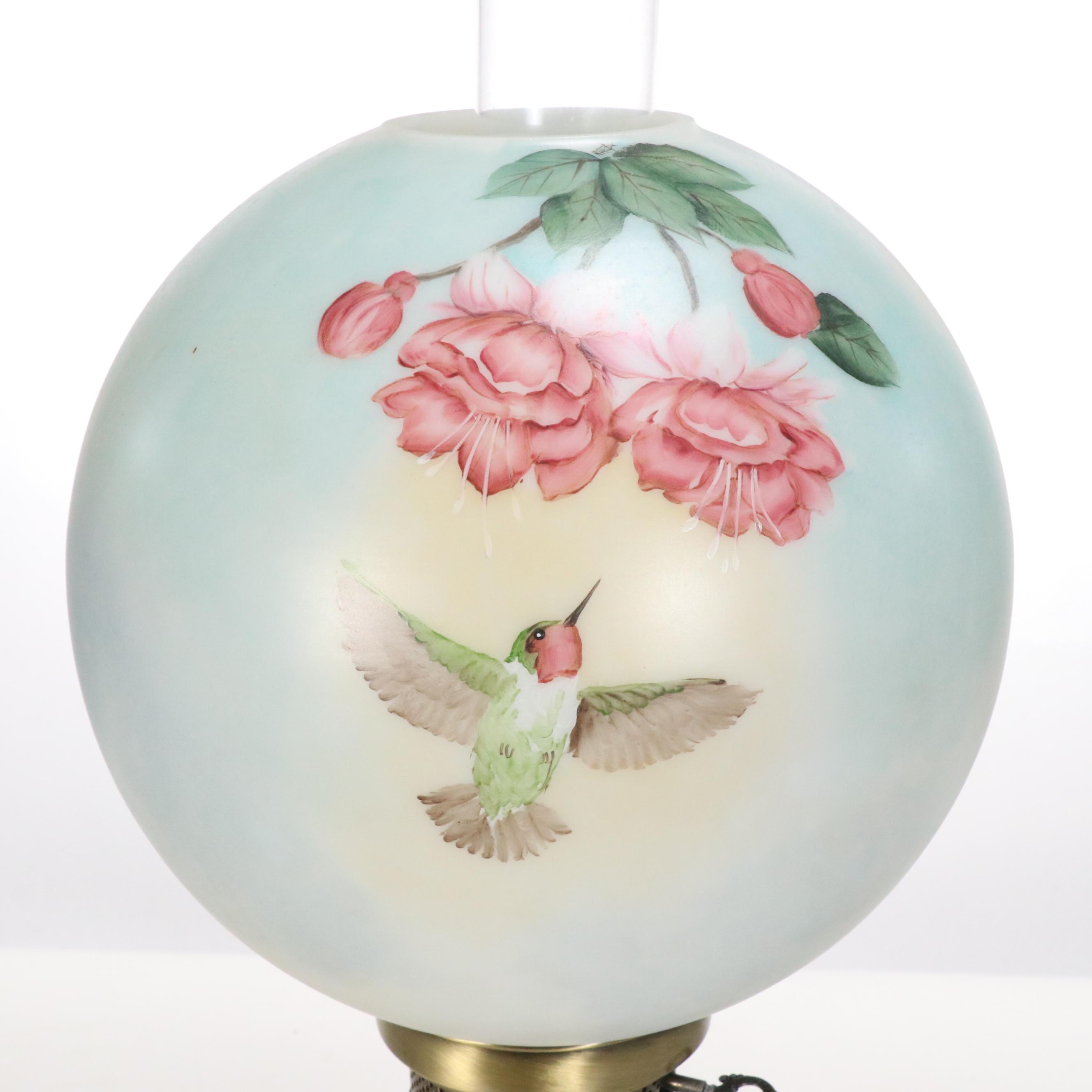 Karen Rogers Hand-Painted Gone with the Wind Style Table Lamp