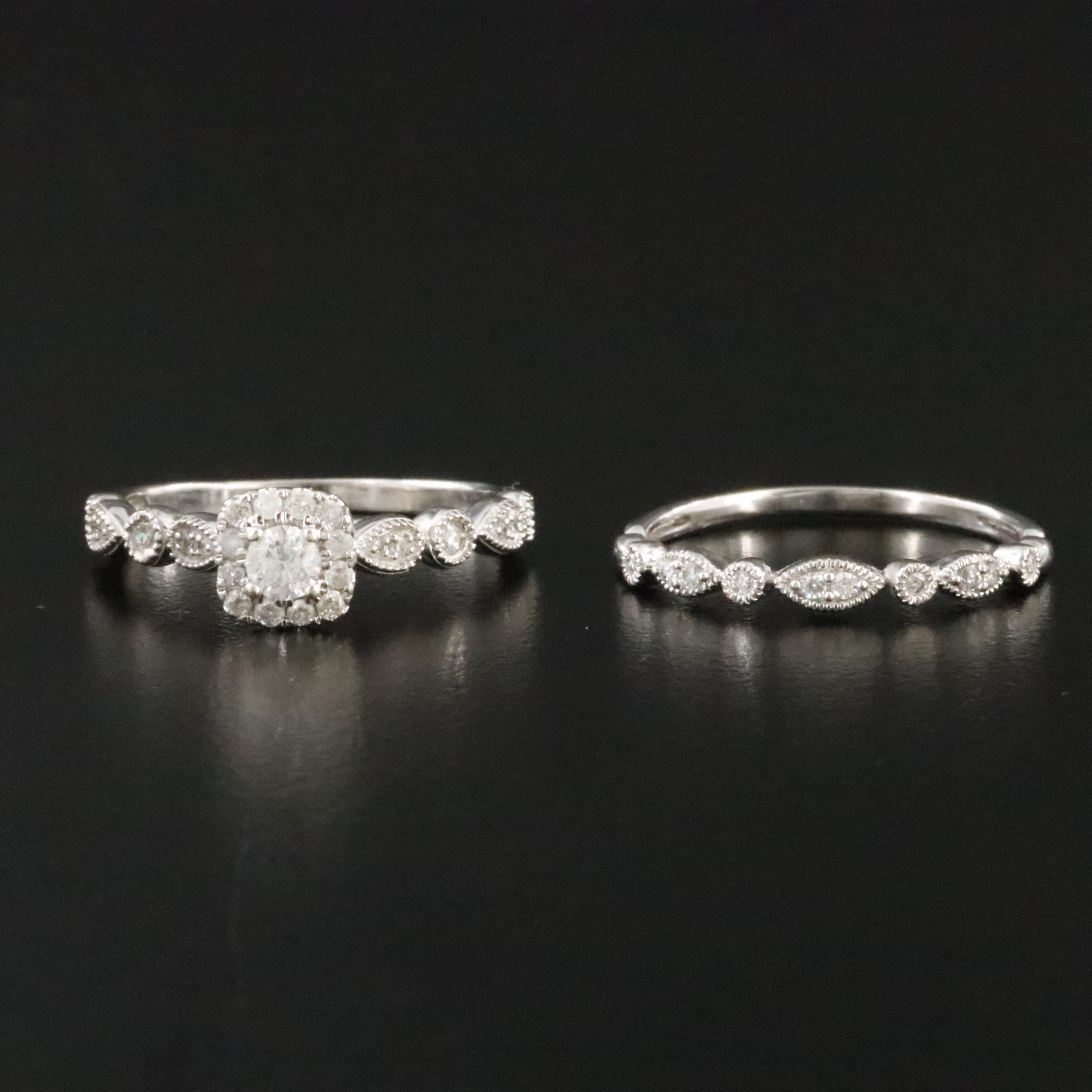 10K 0.61 CTW Diamond Ring and Band