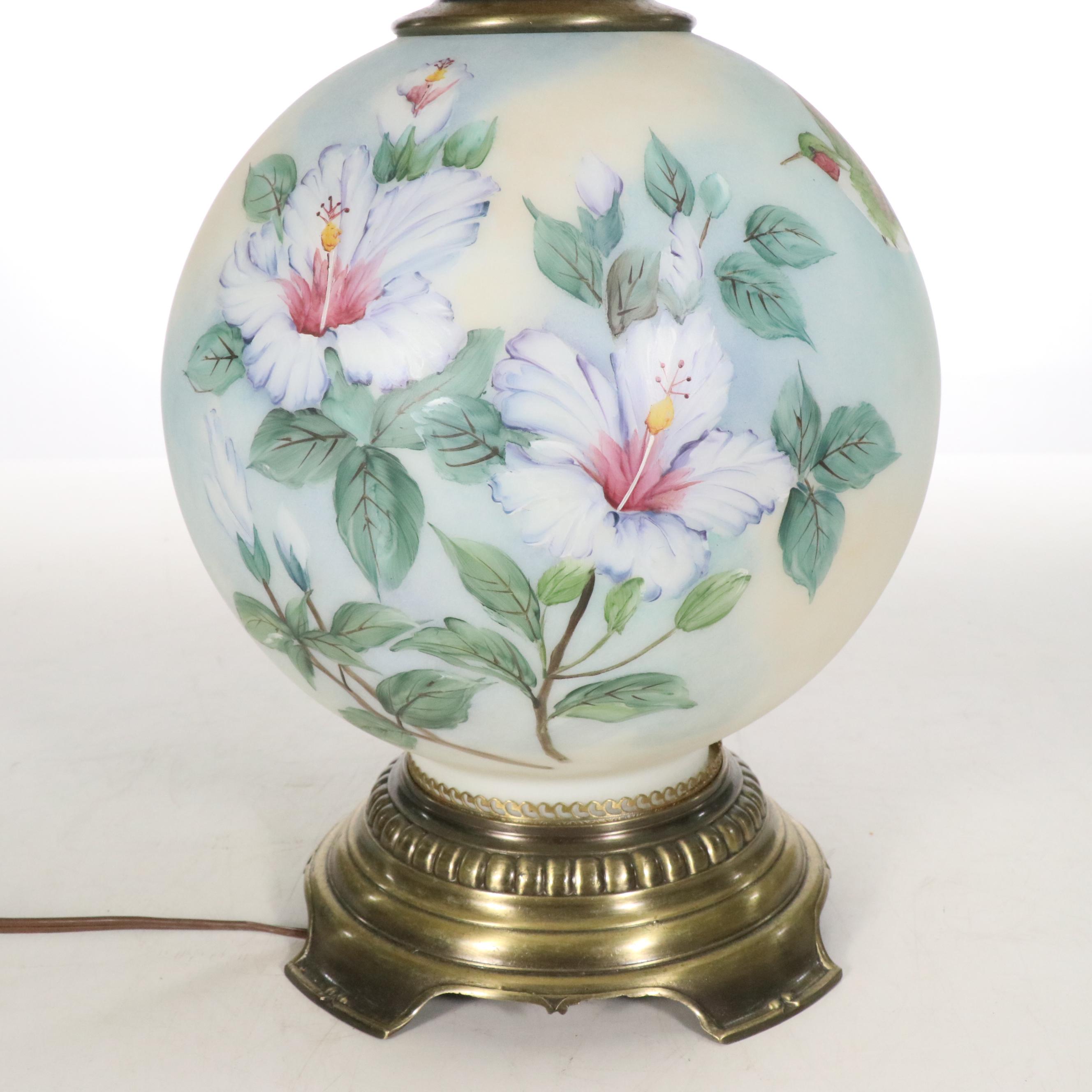 Karen Rogers Hand-Painted Gone with the Wind Style Table Lamp