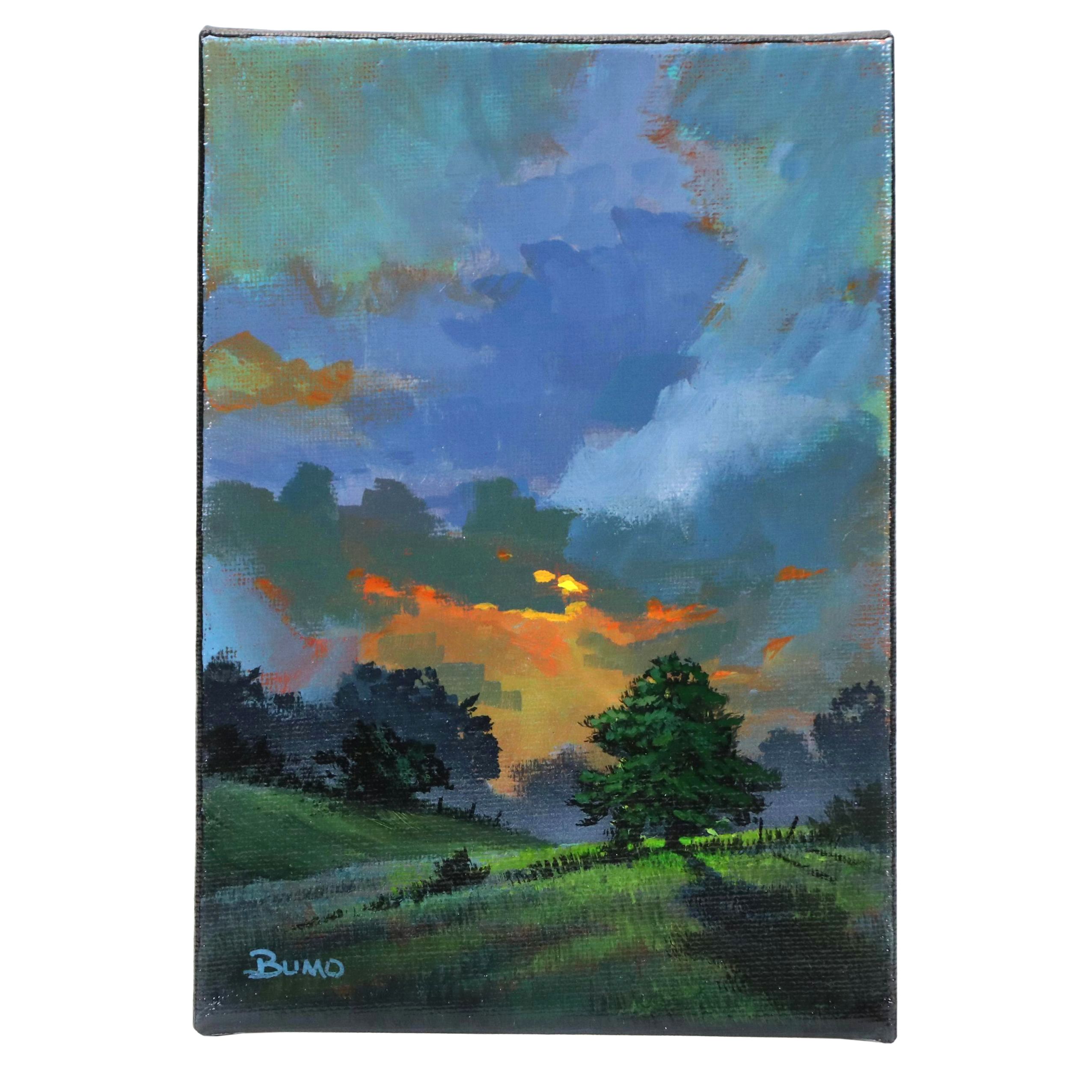 Douglas "Bumo" Johnpeer Acrylic Sunset Landscape Painting, 2025