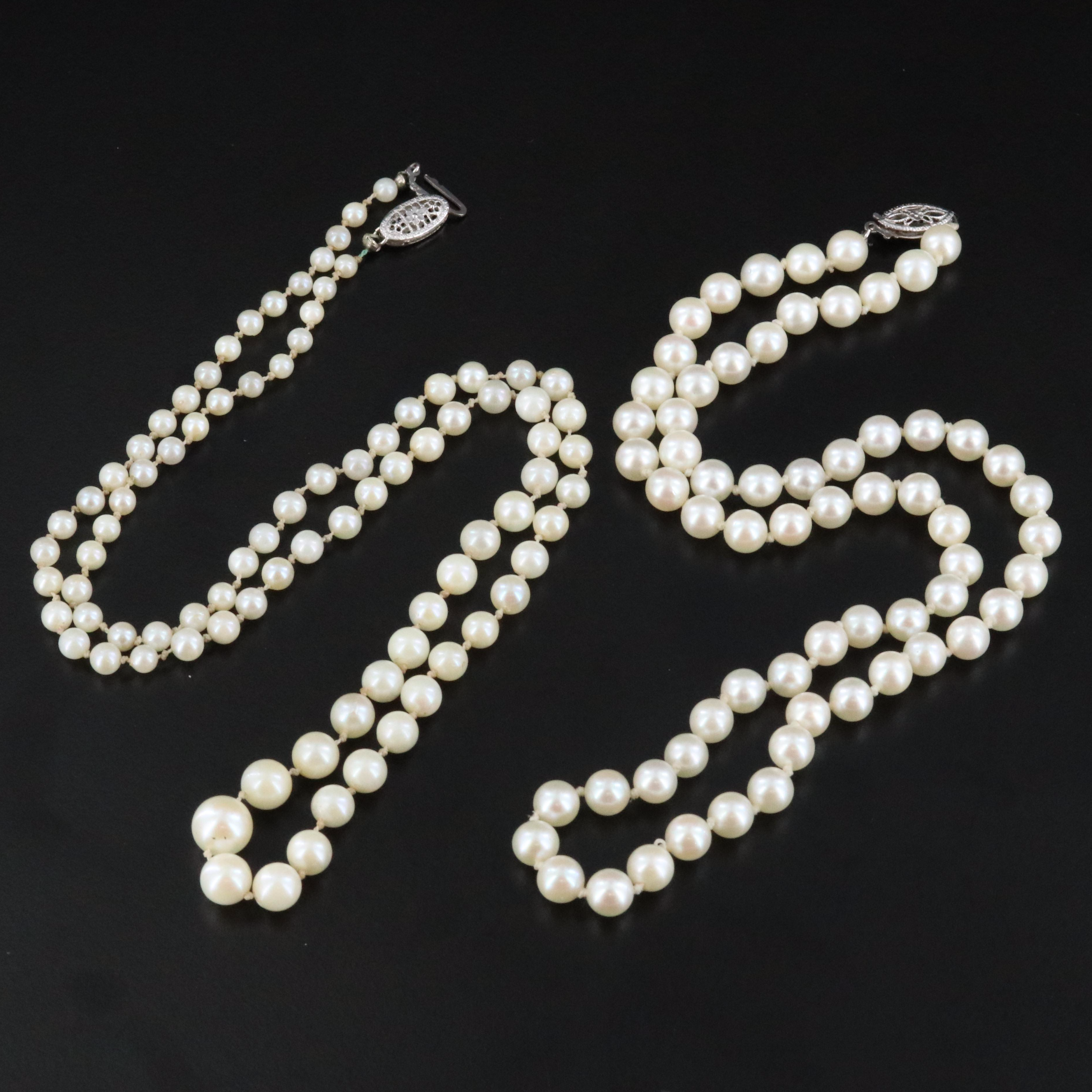 Pearl Necklaces with 14K Clasps