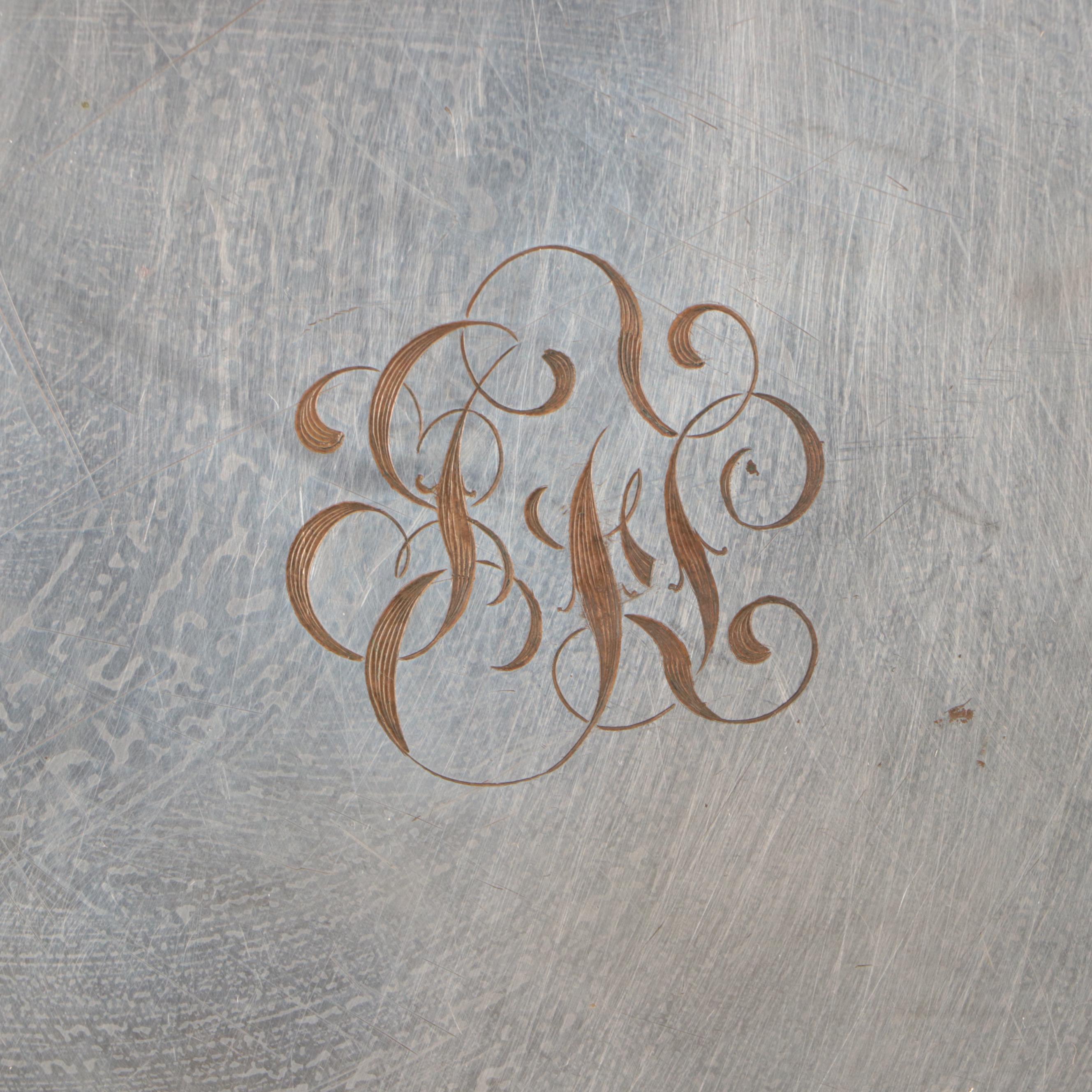 Wm Rogers "Windsor" Oval Platter and Other Silver Plate Serving Trays