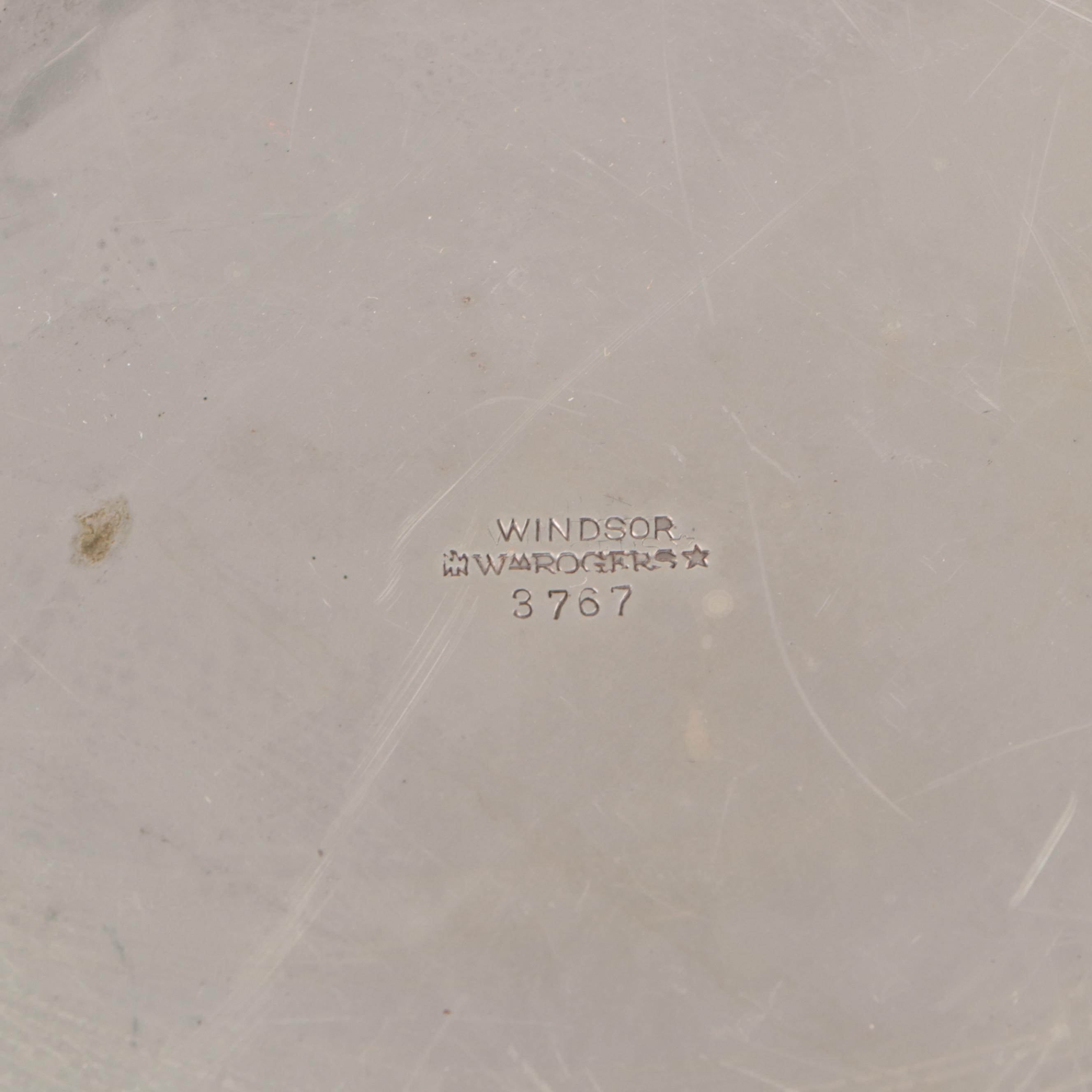 Wm Rogers "Windsor" Oval Platter and Other Silver Plate Serving Trays