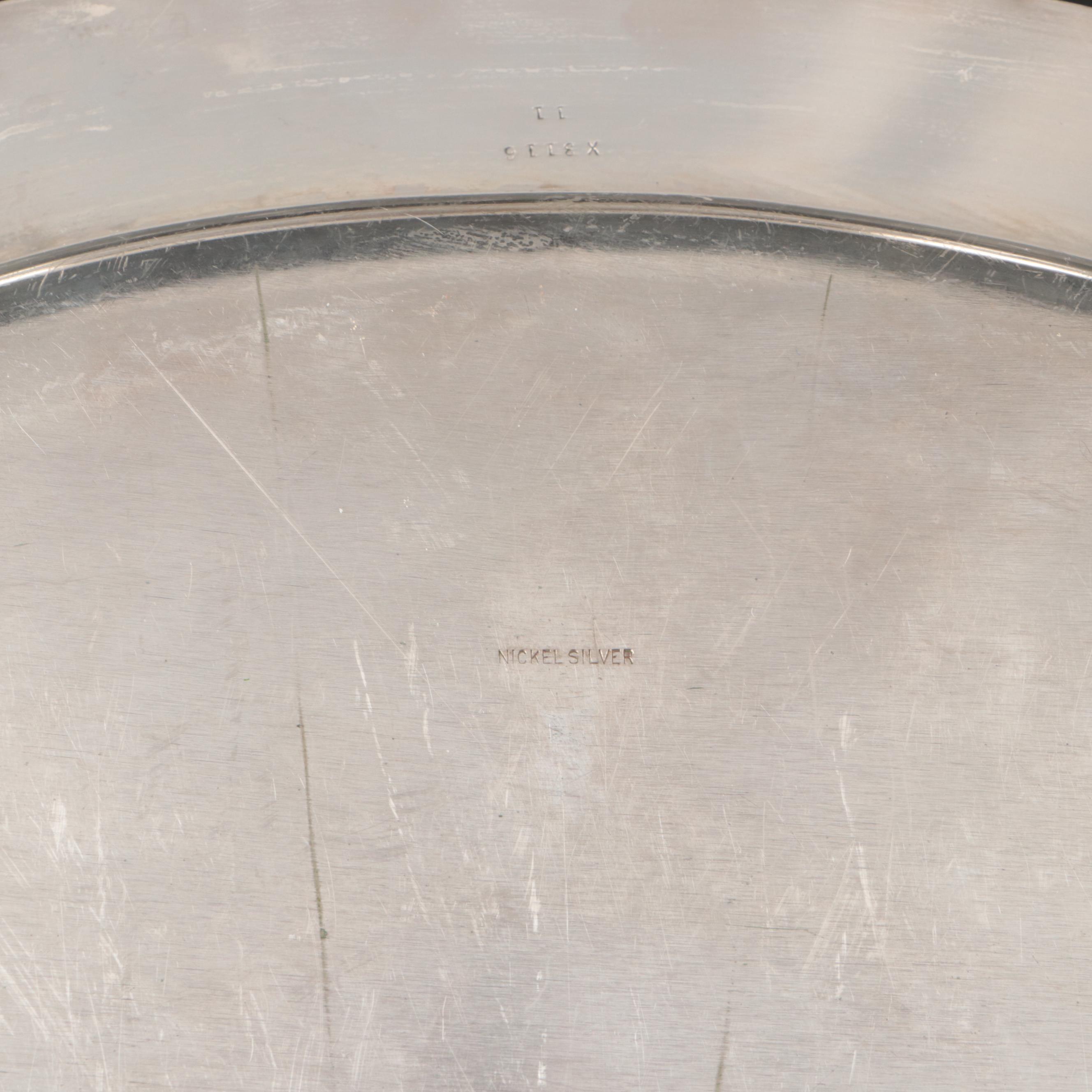 Wm Rogers "Windsor" Oval Platter and Other Silver Plate Serving Trays