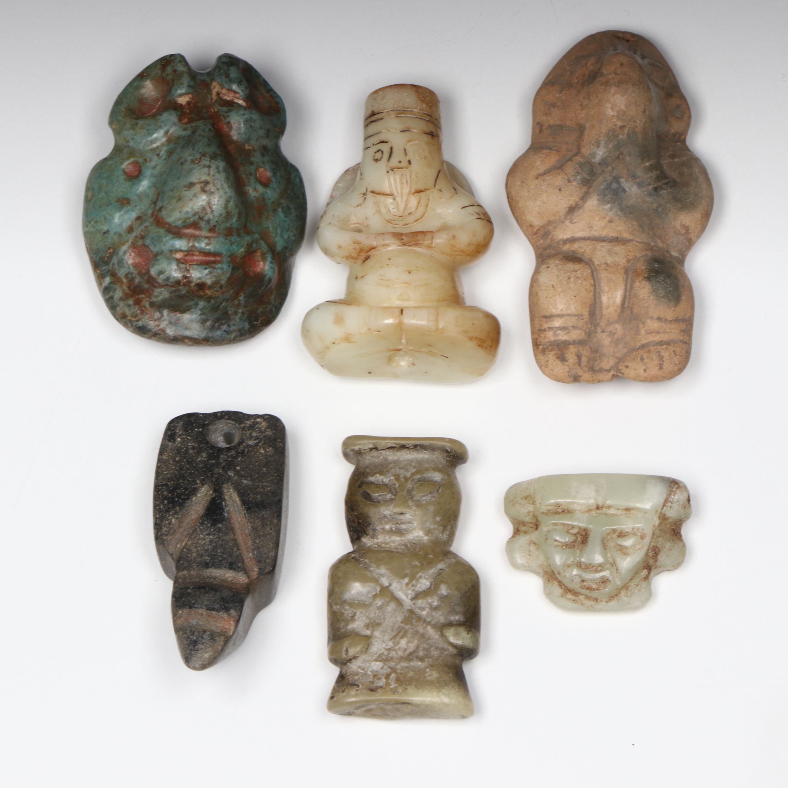 Ancient Chinese and Pre-Columbian Jade, Serpentine and Chalcedony Carvings