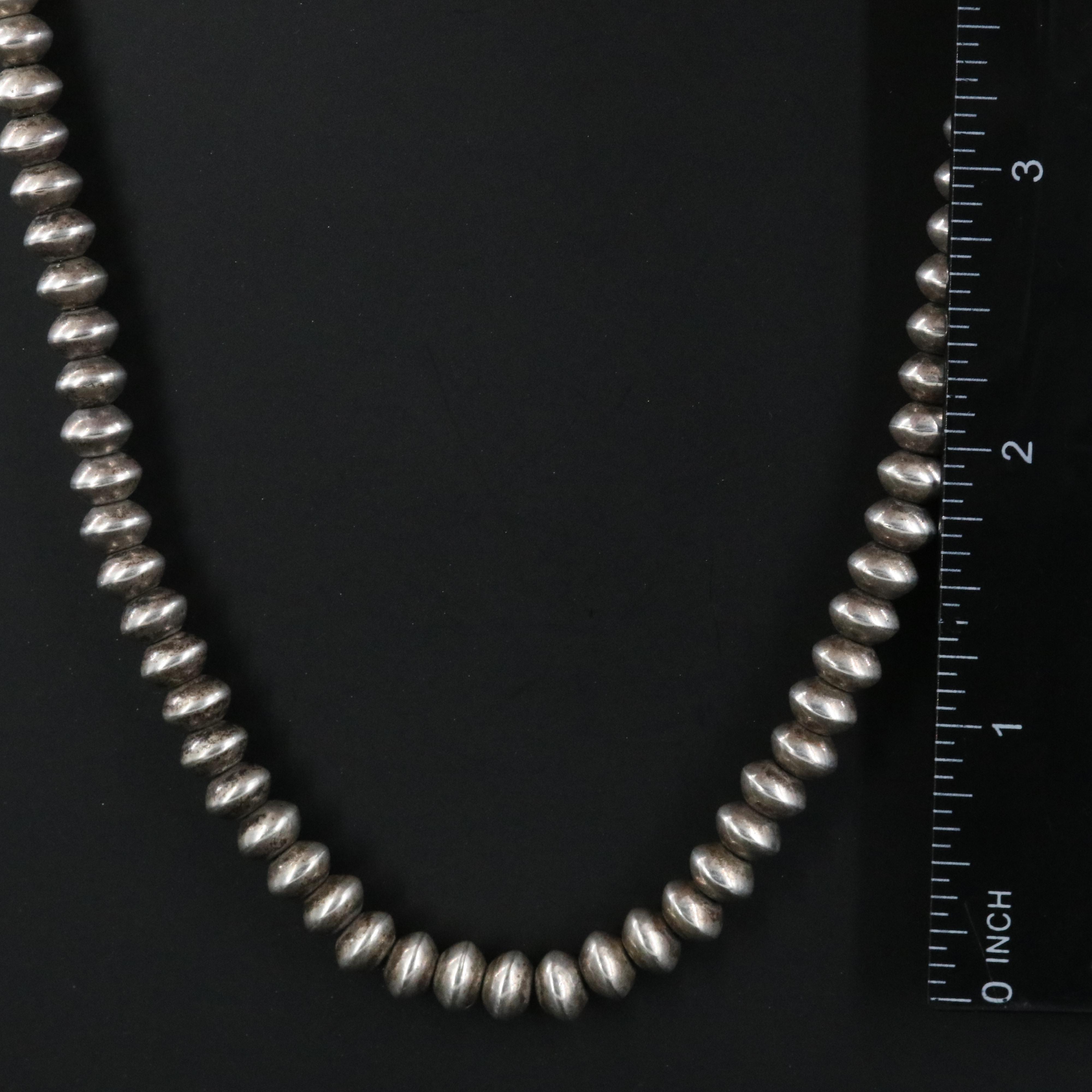 Southwestern Sterling Bench Bead Necklace