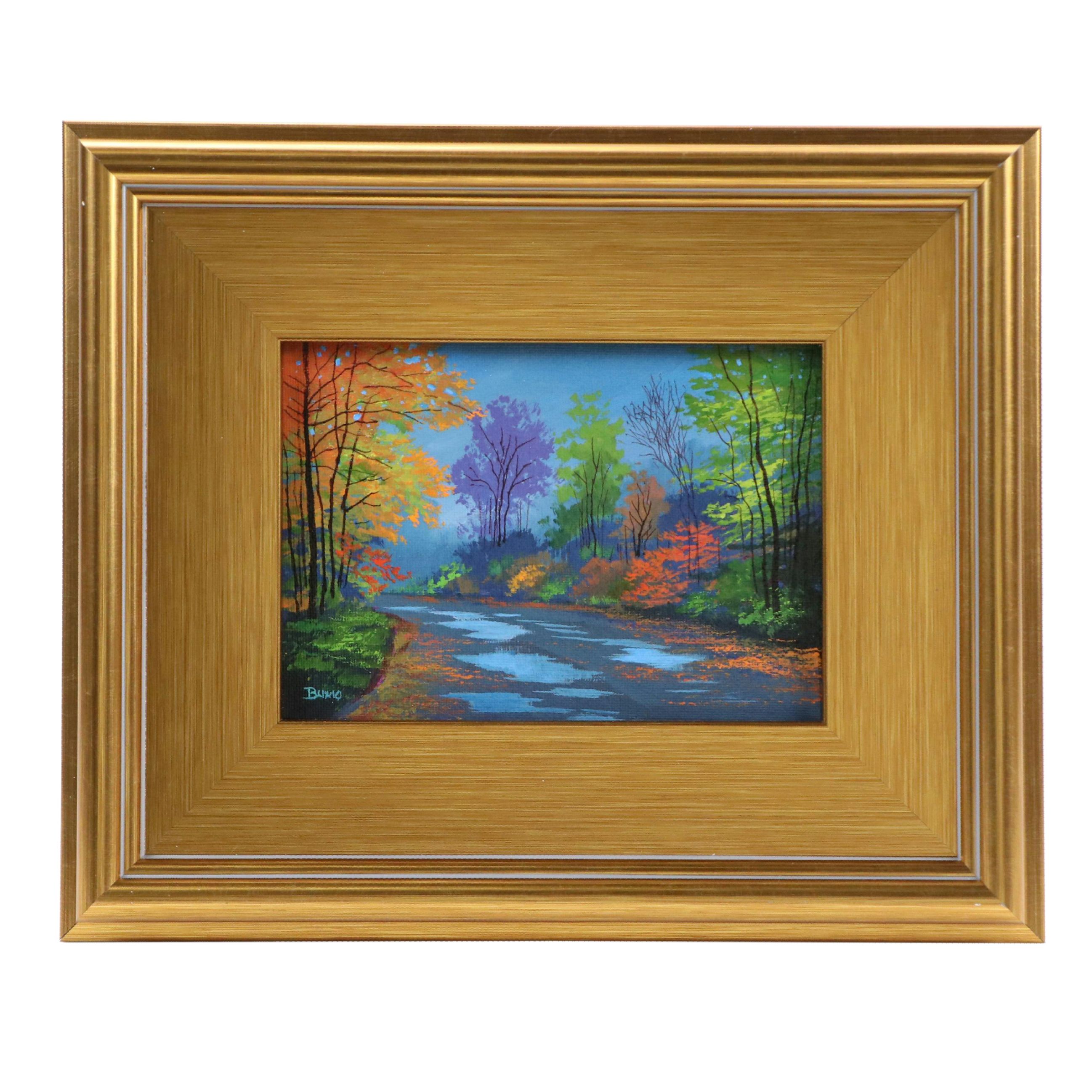 Douglas "Bumo" Johnpeer Acrylic Autumn Landscape Painting, 2025