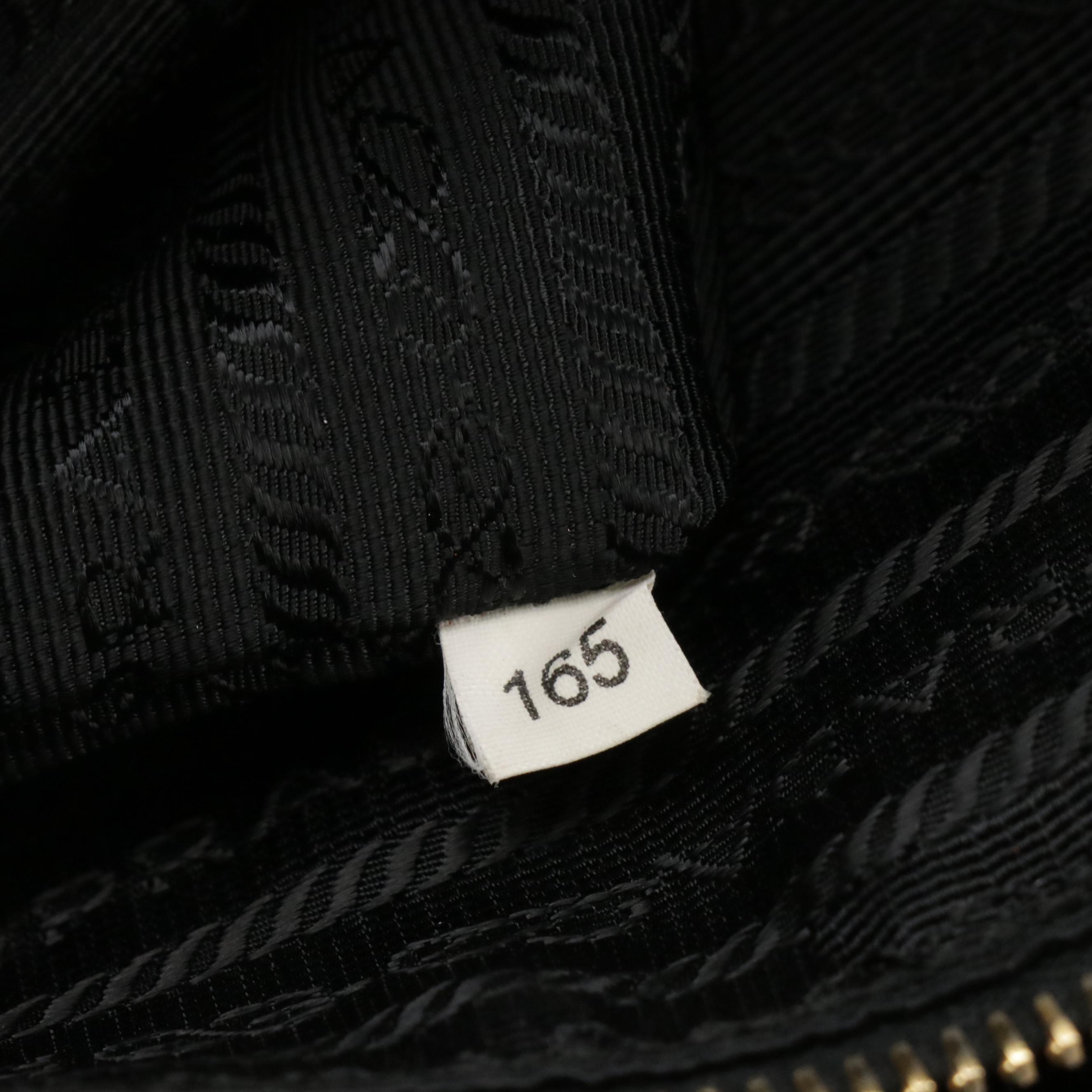Prada Tote in Black Nylon and Patent Leather