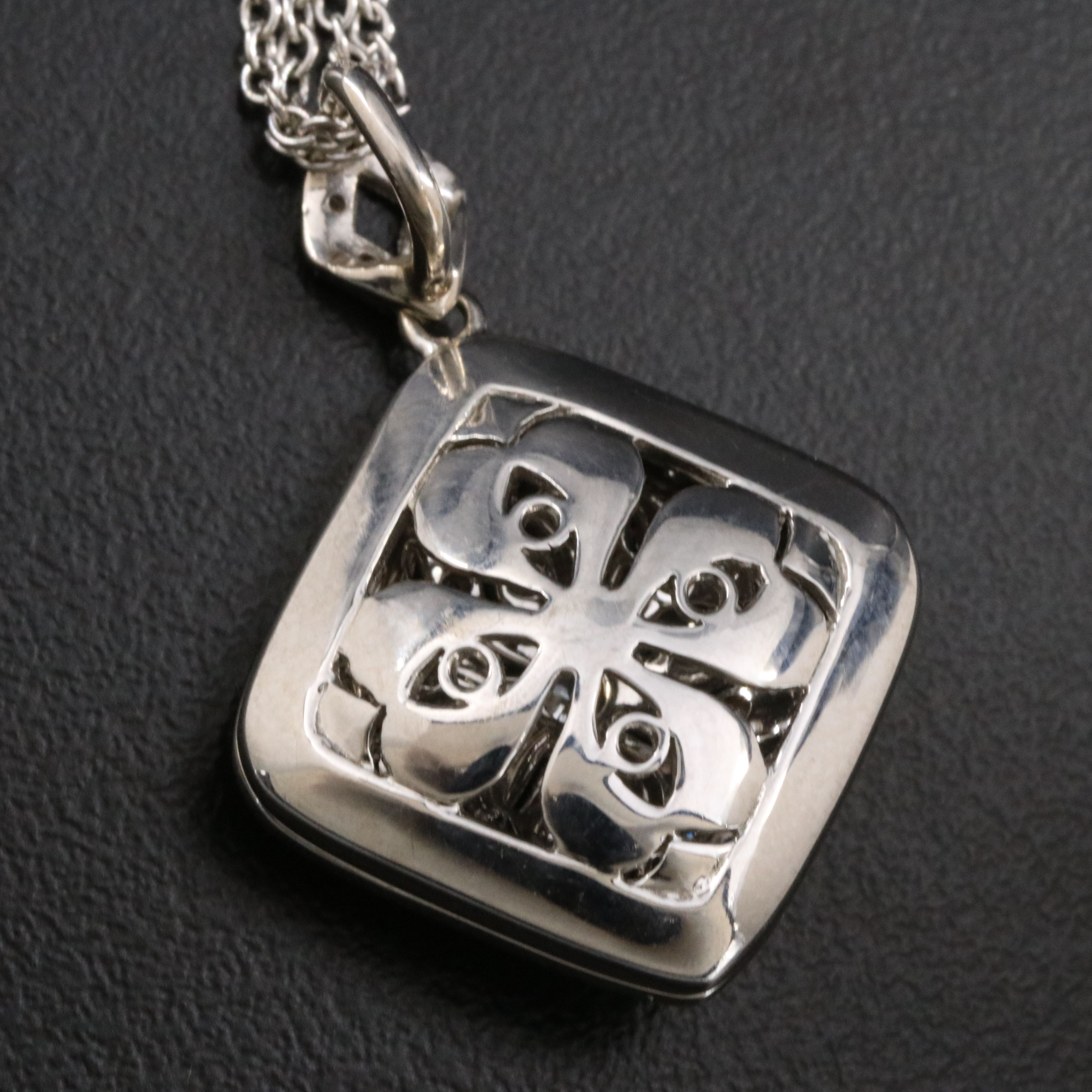 18K 0.54 CTW  Diamond Locket on Double Chain Necklace