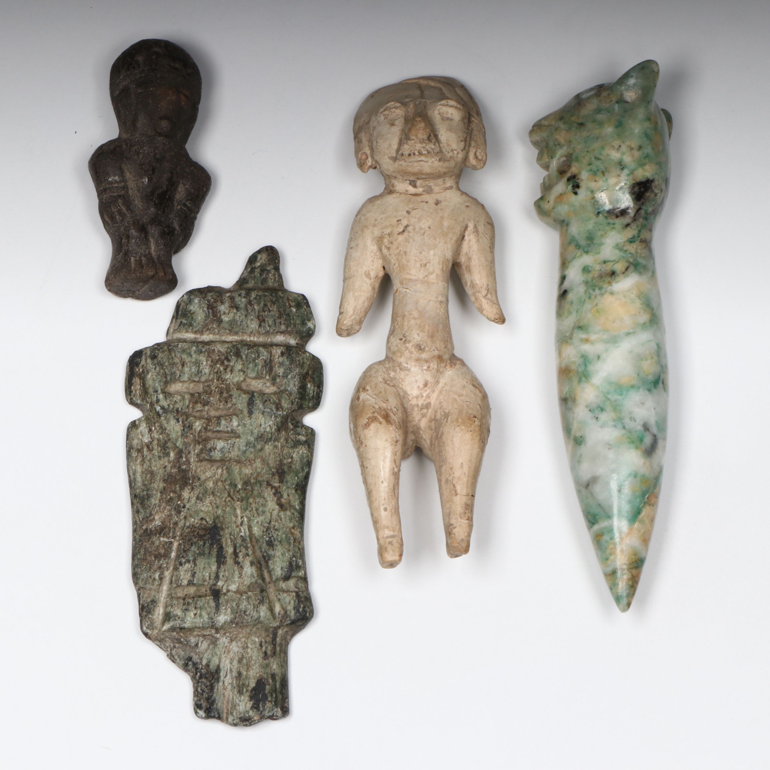 Ancient Chinese & Pre-Columbian Jade, Jadeite and Serpentine Carvings & Figures