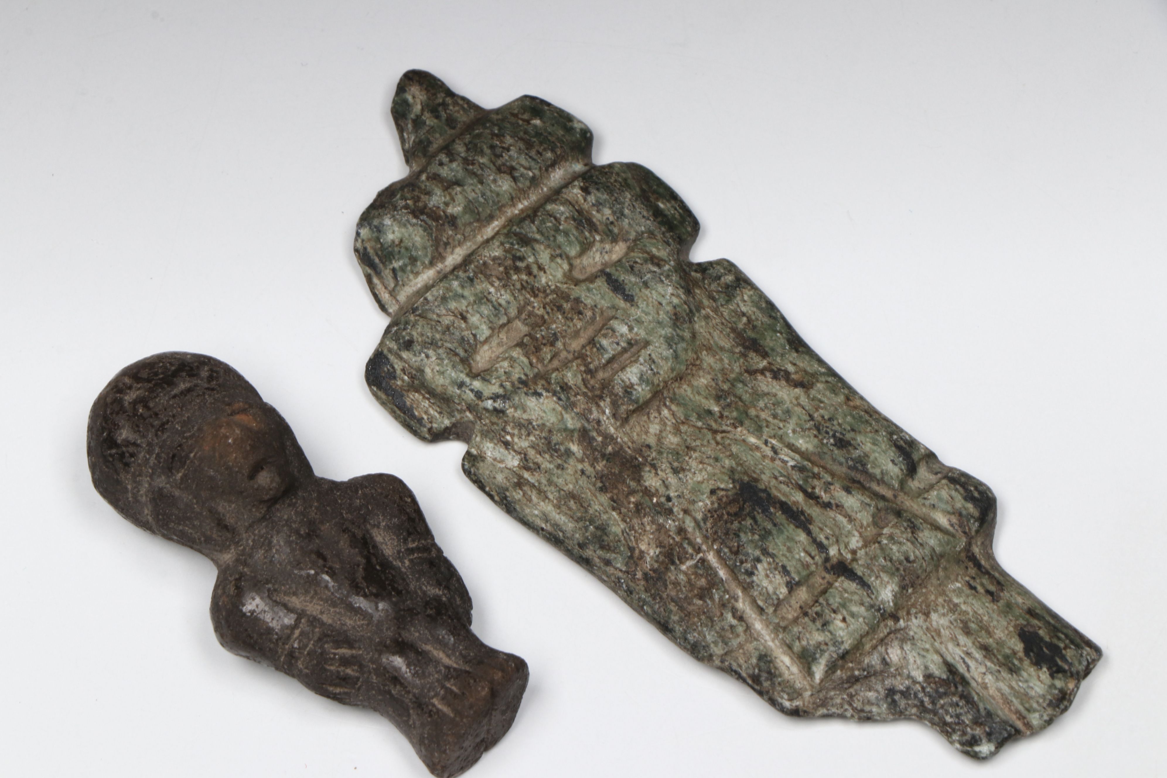 Ancient Chinese & Pre-Columbian Jade, Jadeite and Serpentine Carvings & Figures