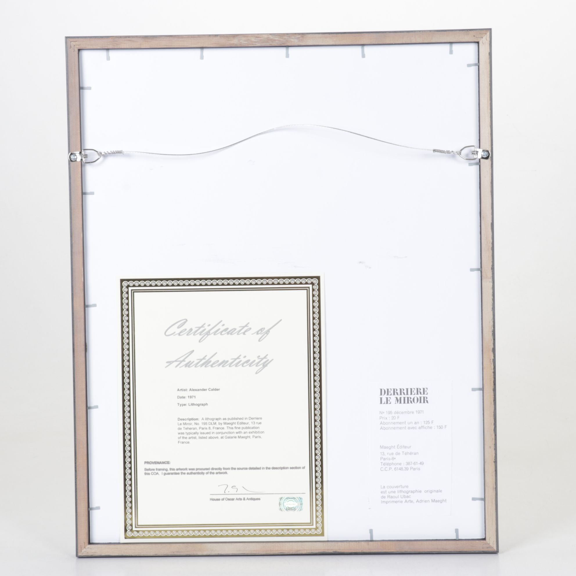 Alexander Calder Color Lithograph "Tree" for "Derrière le Miroir," 1971