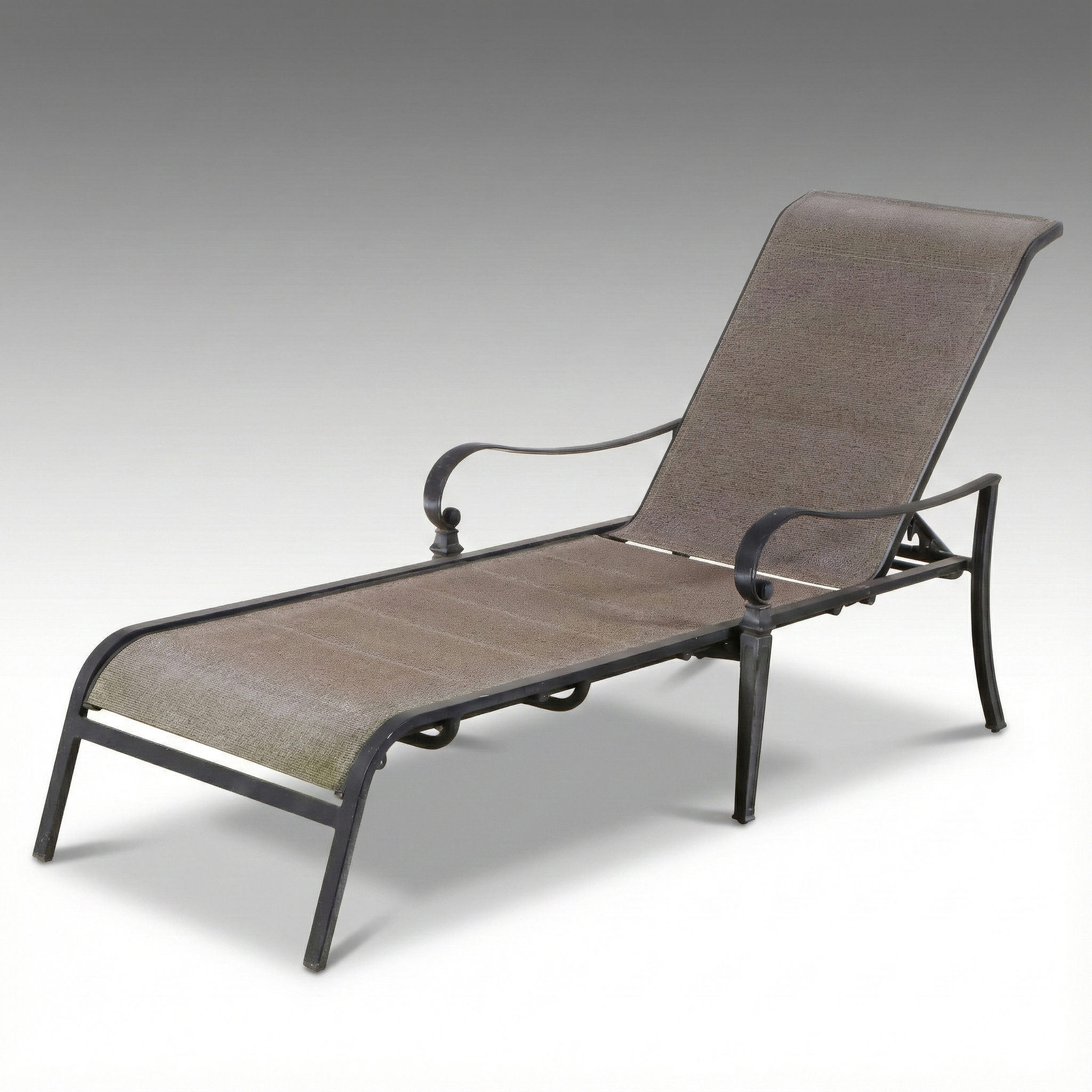 Contemporary Metal Framed Patio Chaise Lounge