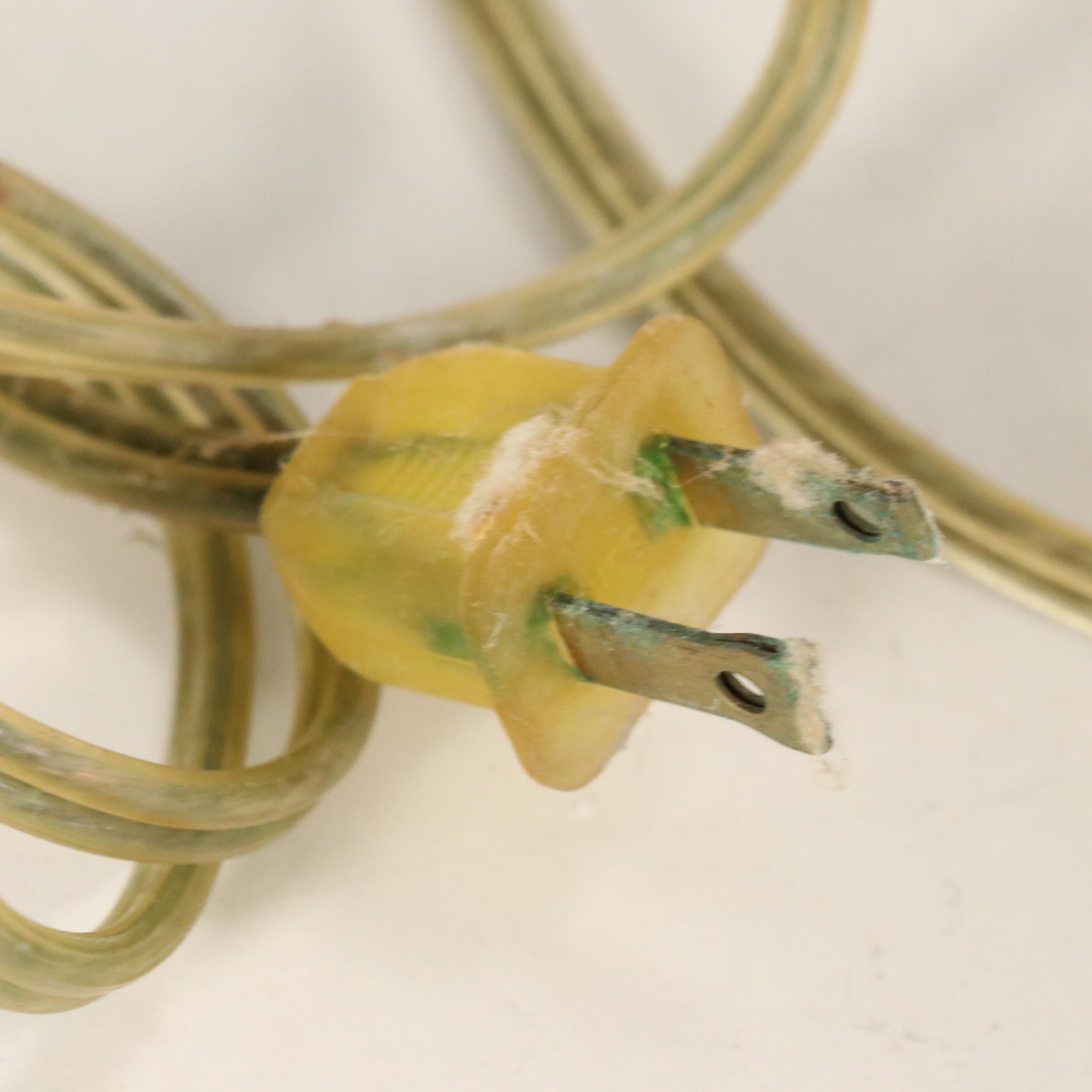 Victorian Style Hobbyist-Painted Beige Glass Parlor Lamp, Vintage