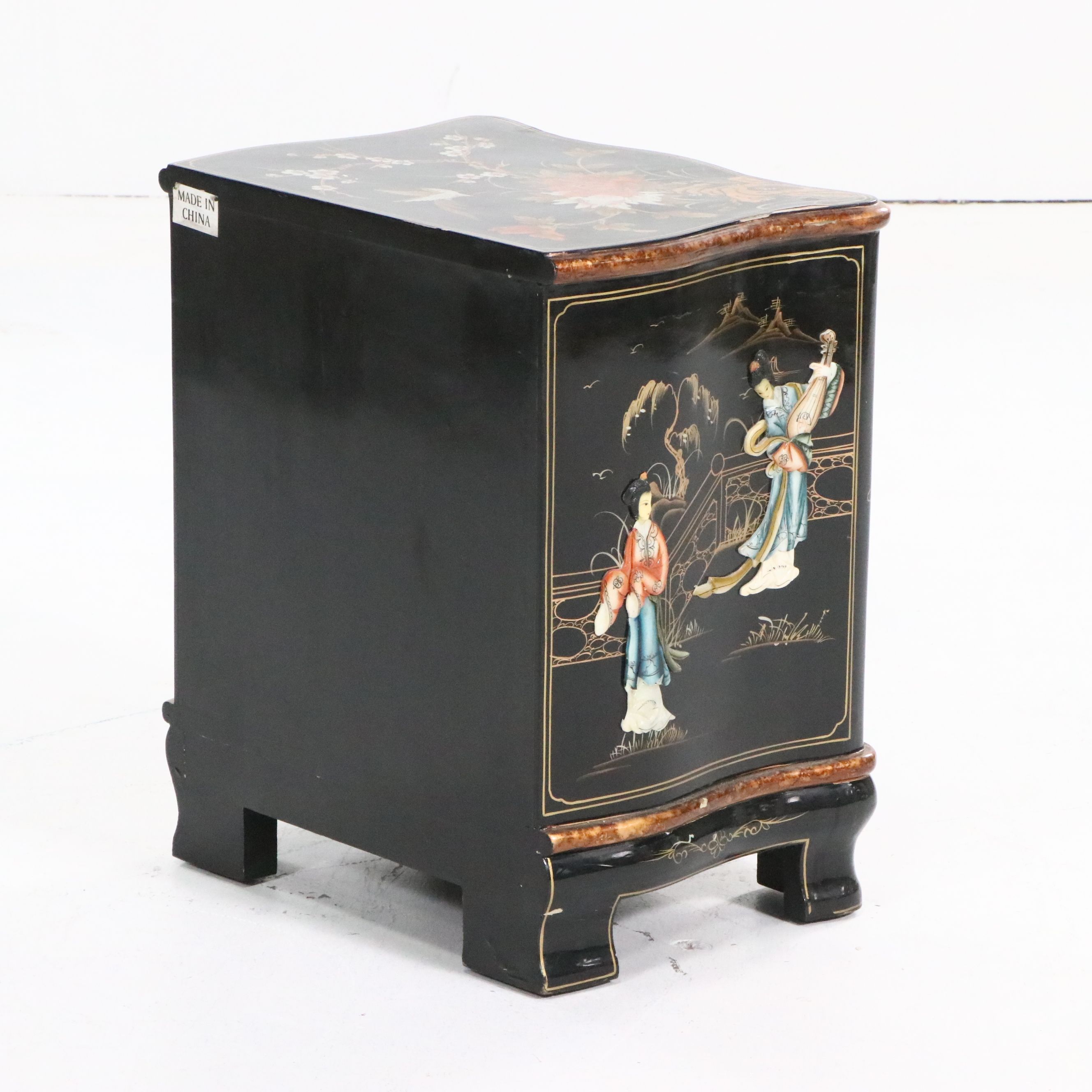 Chinese Embellished and Lacquered Wood Commode, Late 20th Century